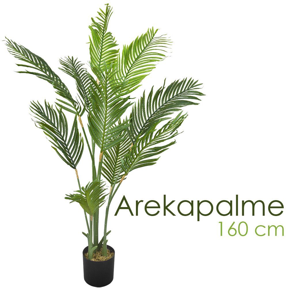 Palme Künstliche Pflanze 160 Palmenbaum Arekapalme Kunstpflanze Kunstpflanze Decovego, cm Decovego