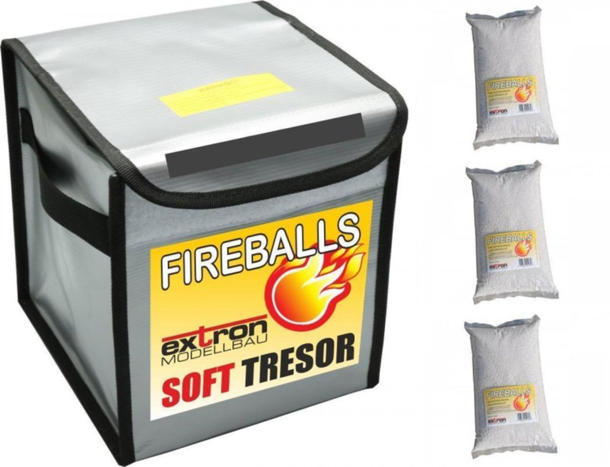 PICHLER Extron Lipo Akku FIREBALLS Soft Tresor inkl. 3 x 1 Liter FIREBALLS RC-Ladegerät
