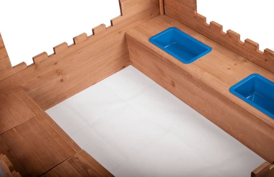 Sandkasten Sandkasten Ritterburg Vollholz Bodenvlies Sandbox günstig online kaufen