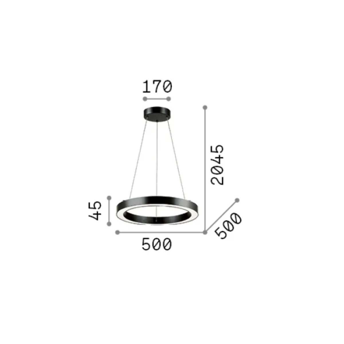 Ideal Lux Pendelleuchte Ideal Lux Oracle SP Pendelleuchte, Schwarz, Ø: 50 cm, LED fest integriert, Hängeleuchte