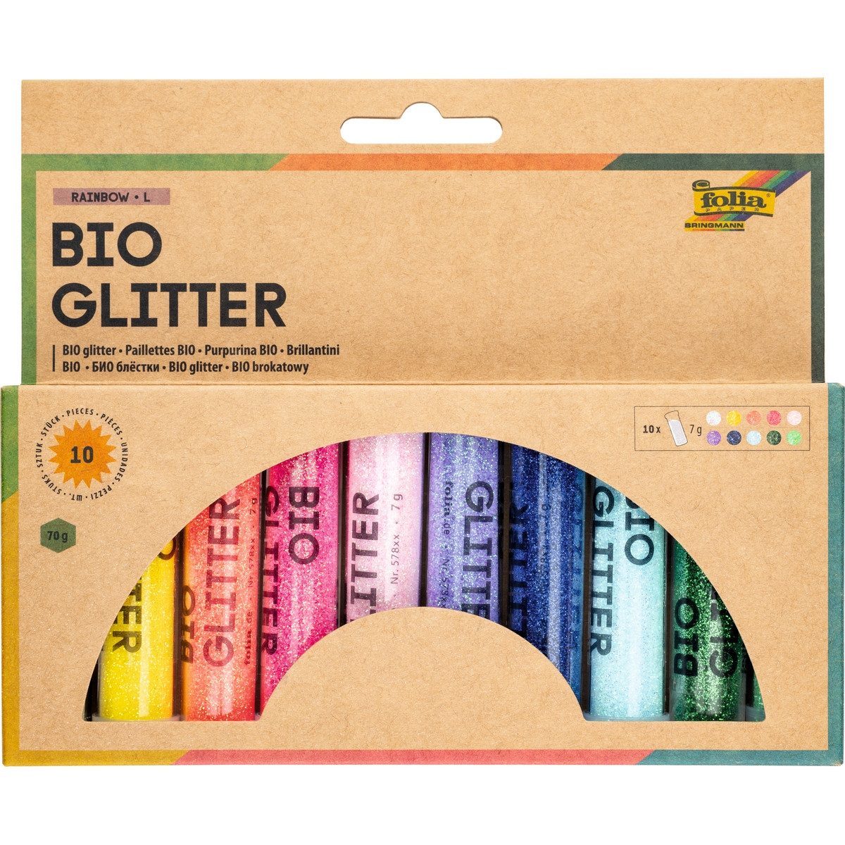 Folia Streuglitzer folia Glitter Mix Rainbow L 5 Teile