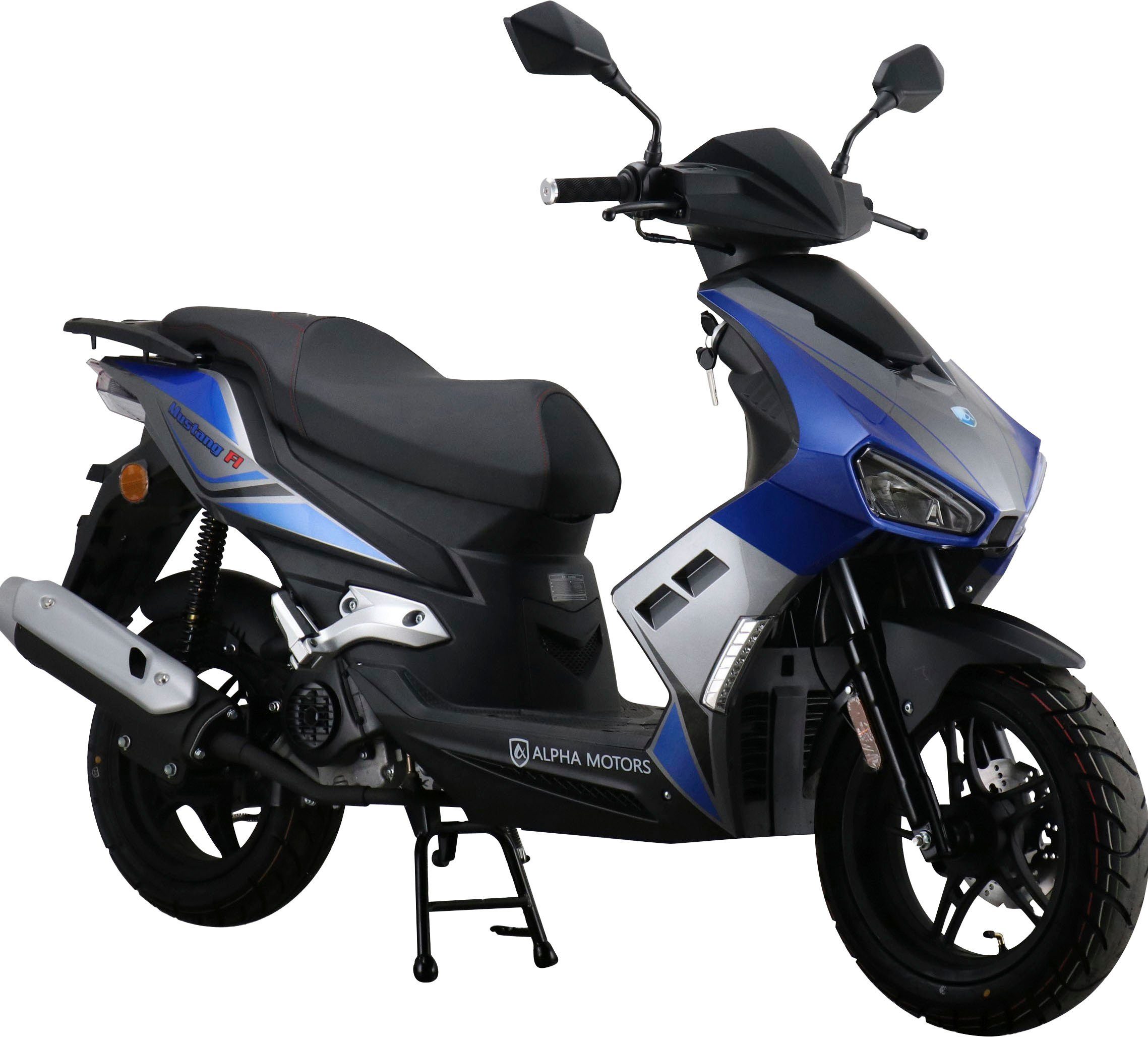 Alpha Motors Motorroller Mustang FI, 50 ccm, 25 km/h, Euro 5, mit USB-Anschluss und Lenkerschloss, sportliches Design