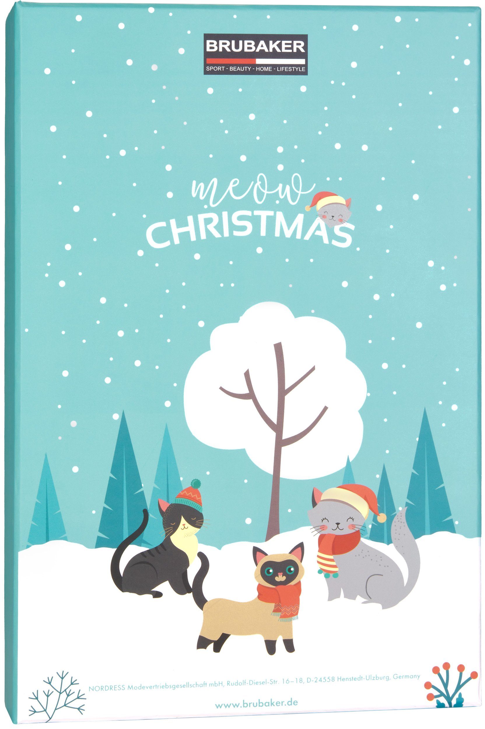 befüllbarer BRUBAKER Leckerlis 24 Kalender Adventskalender Haustier Katzen Türchen, 1-tlg), Befüllen Weihnachtskalender Snacks (mit Süßigkeiten Kalender DIY für - für zum