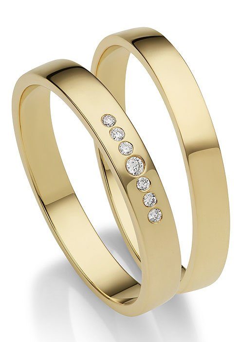 Firetti Trauring Schmuck Geschenk Gold 375 Hochzeit Ehering "LIEBE", Made in Germany, wahlweise mit oder ohne Brillanten