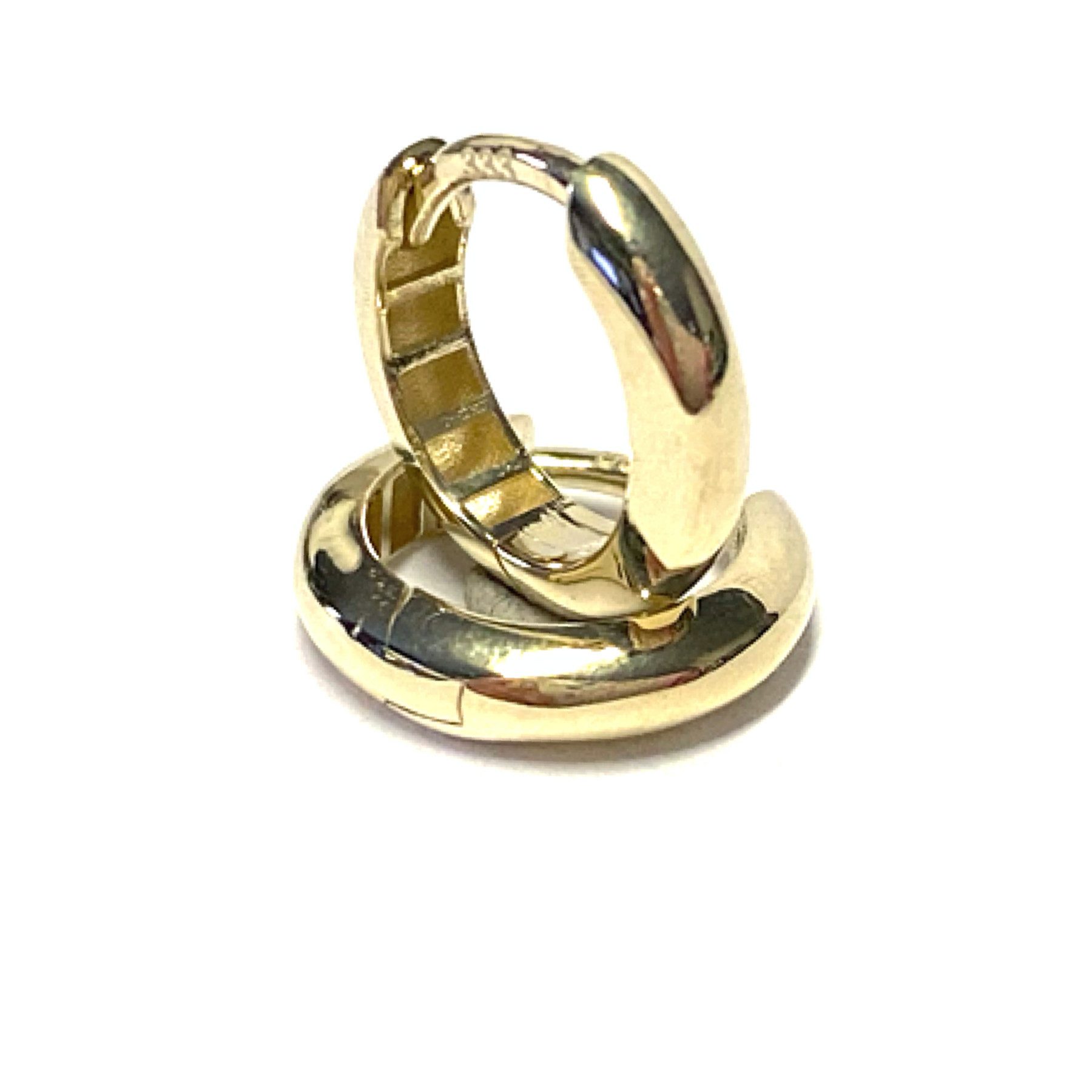 Edelschmiede925 Paar Creolen Creolen Gold poliert 333/- GG Klassiker 12,5mm schlicht