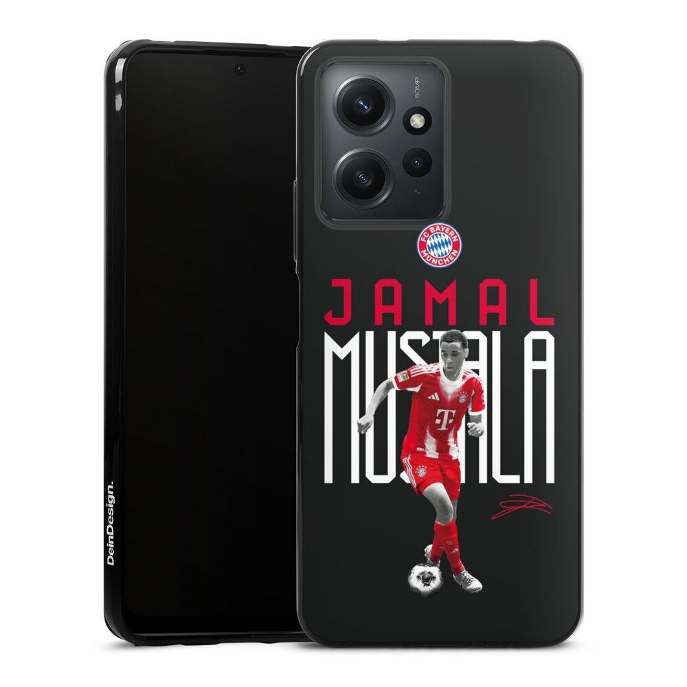 DeinDesign Handyhülle FC Bayern München Jamal Musiala Offizielles Lizenzprodukt, Xiaomi Redmi Note 12 4G Silikon Hülle Bumper Case Handy Schutzhülle