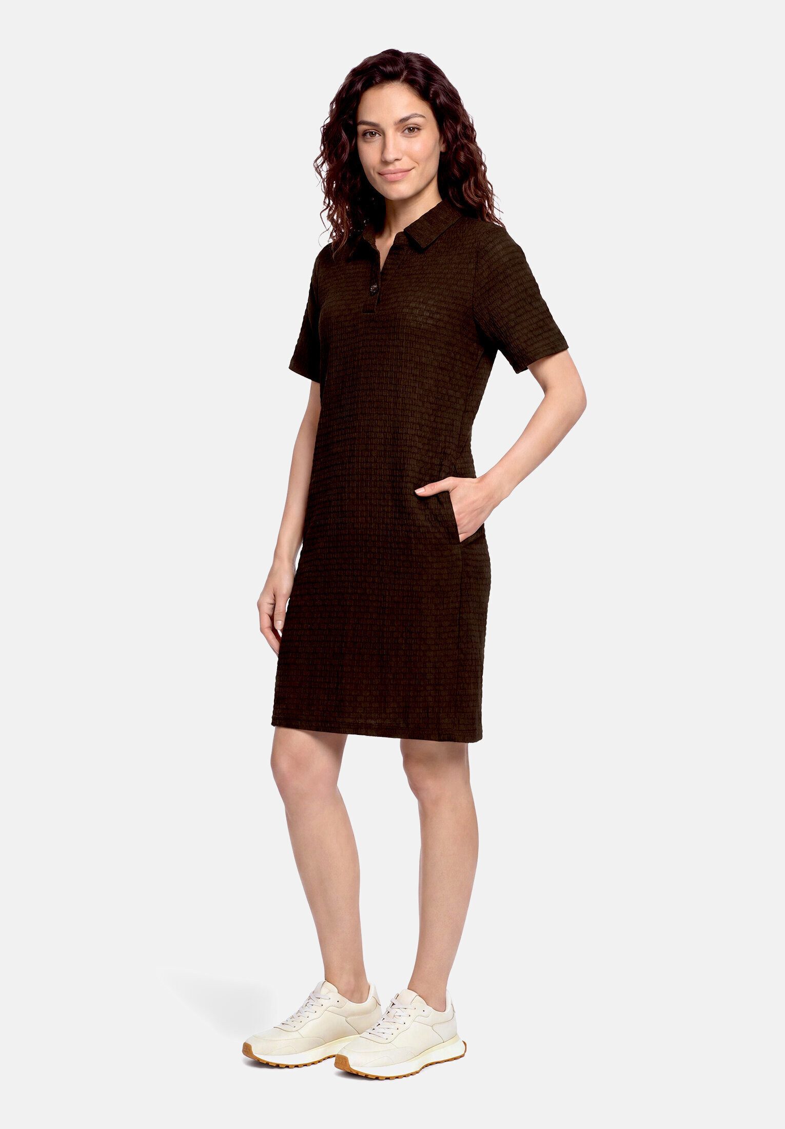 Cartoon Polokleid Damen mit Eingrifftaschen