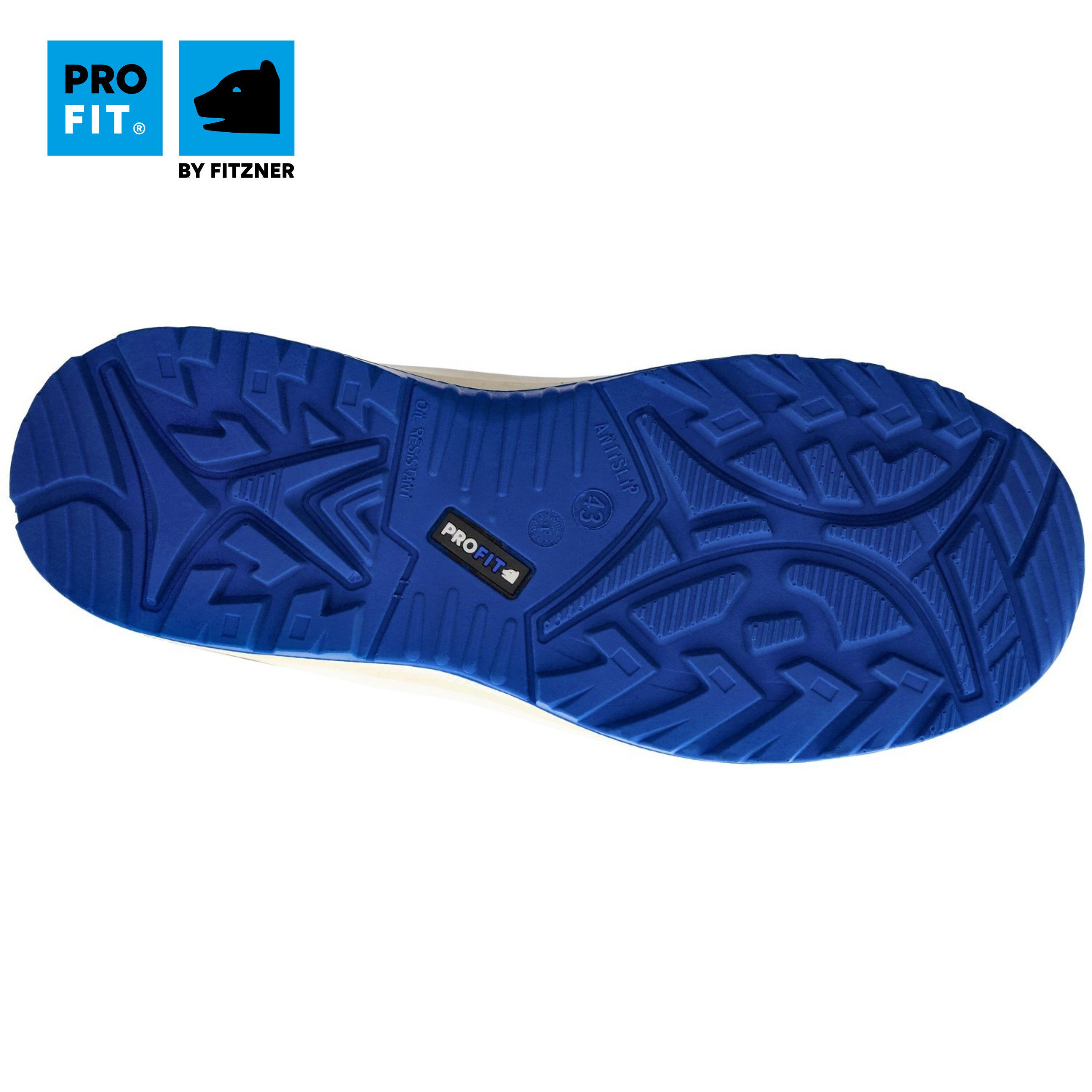 PRO FIT 120 ESD Sicherheitsschuhe S2 "Arctos white low", weiß/blau, Arbeitsschuh (1, Paar) Zehenschutzkappe, Atmungsaktiv, für Arbeiten im Weißbereich
