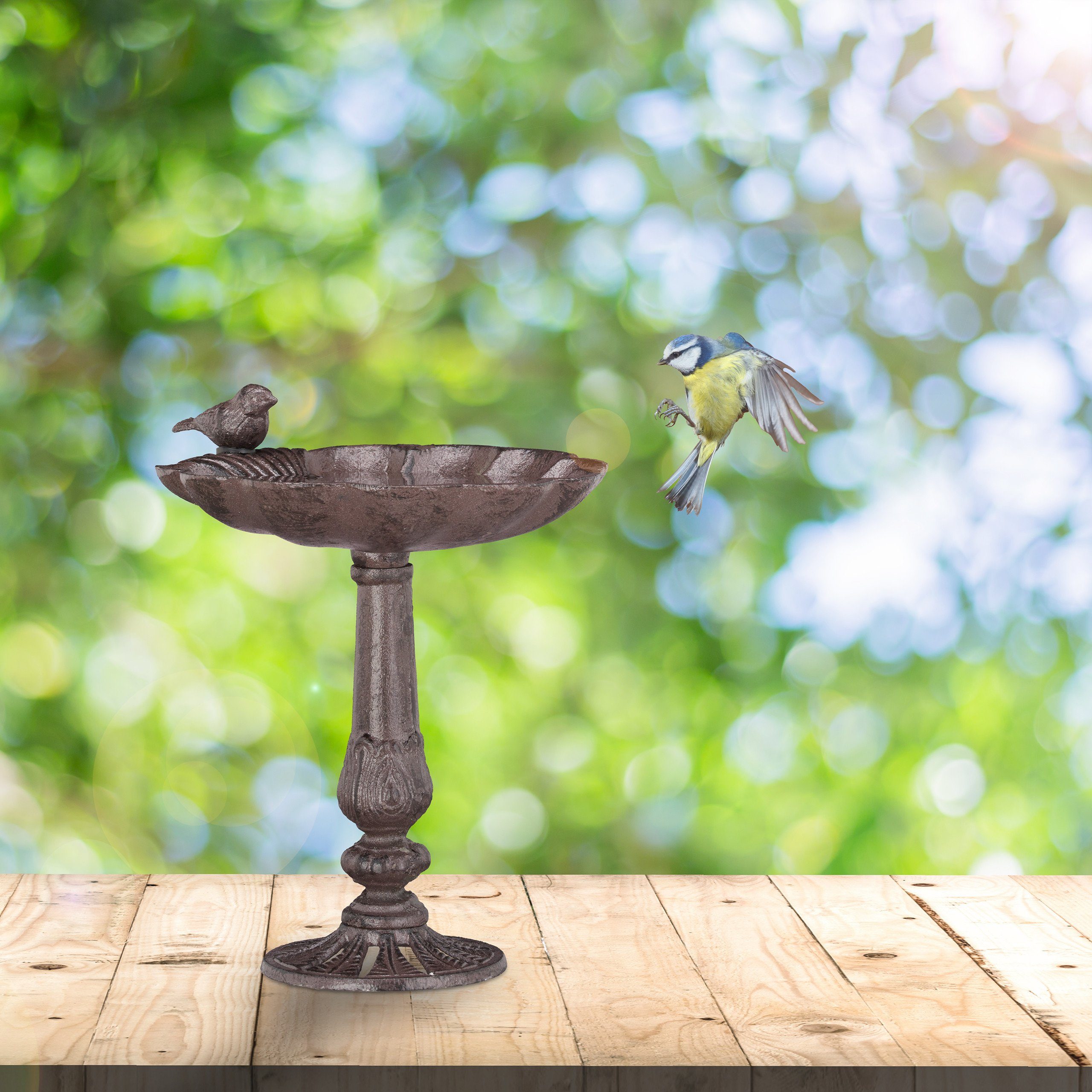 relaxdays Vogeltränke stehend aus Gusseise