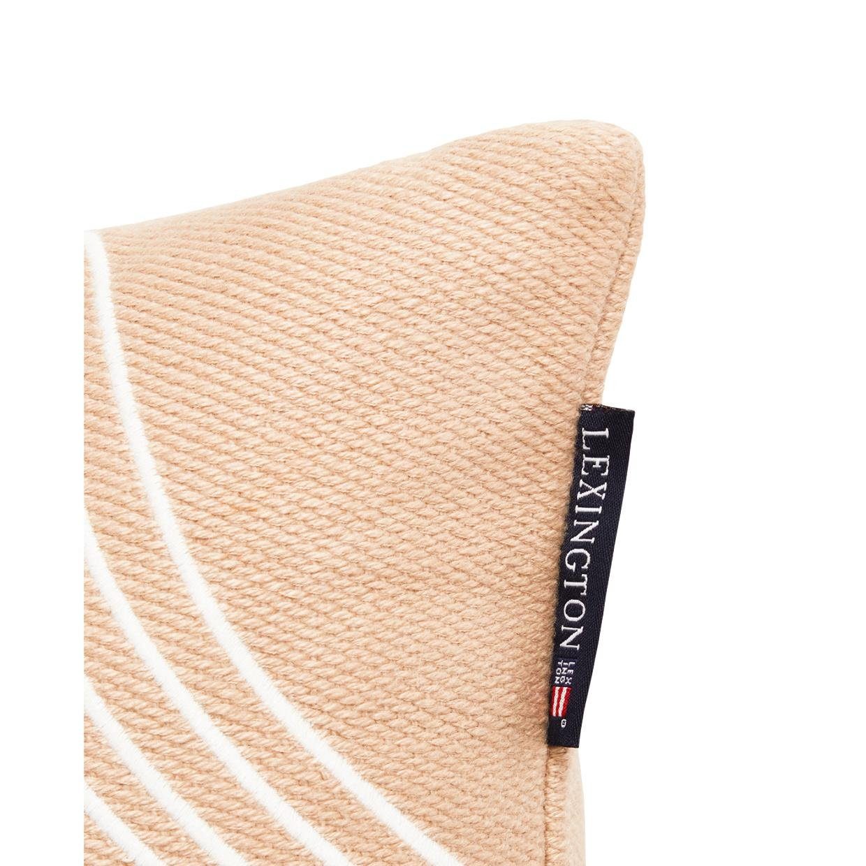 Lexington Kissenhülle LEXINGTON Kissen Waves Recycled Heavy Cotton Twill Beige-White (30x50c