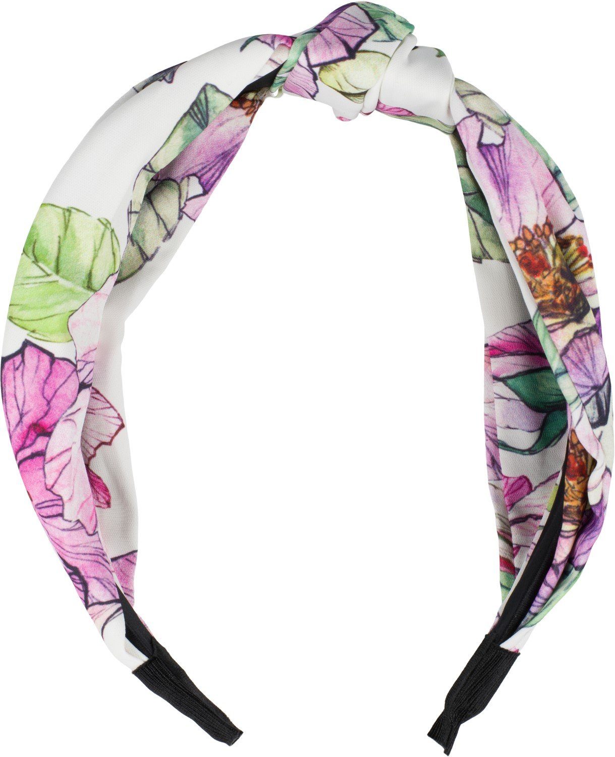 styleBREAKER Haarband, 1-tlg., Haarreif Blumen Muster Weiß mit