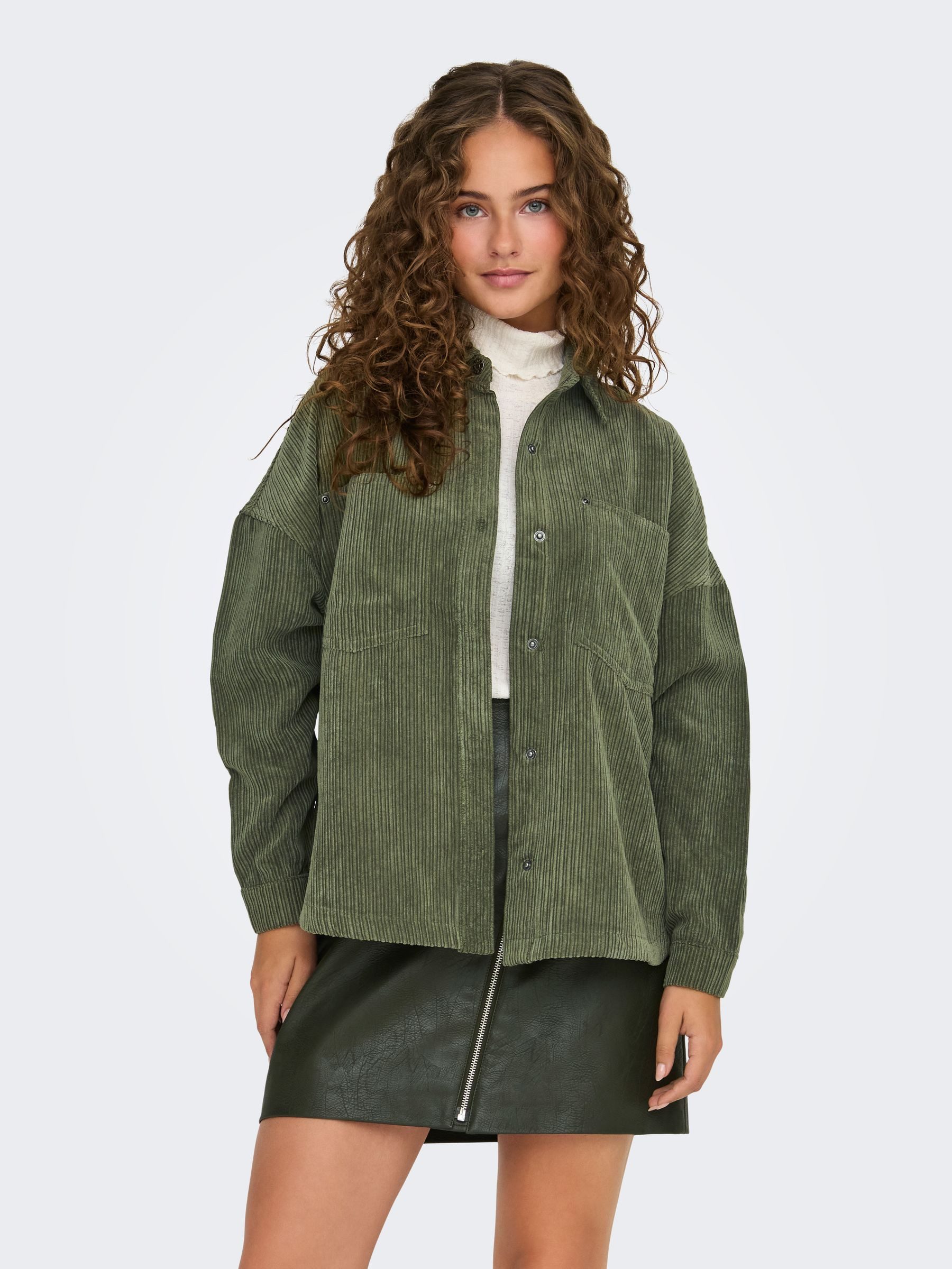 Blouson Coole Lockere Cordjacke mit Knopfleiste