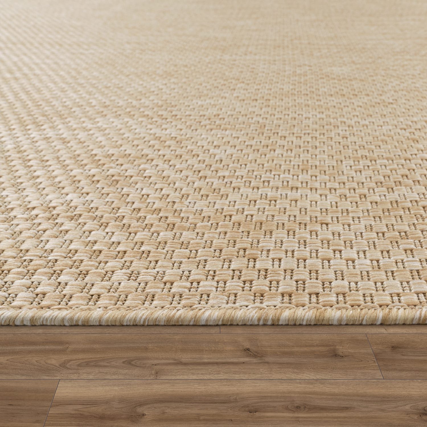 KADIMA DESIGN Teppich Unifarben Wohnzimmer schmutzabweisend Teppich Kurzflor, Quadrat, Höhe: 4 mm, 100% Polypropylen, Rücken aus Polypropylen, Quadrat, 200Scm, Beige