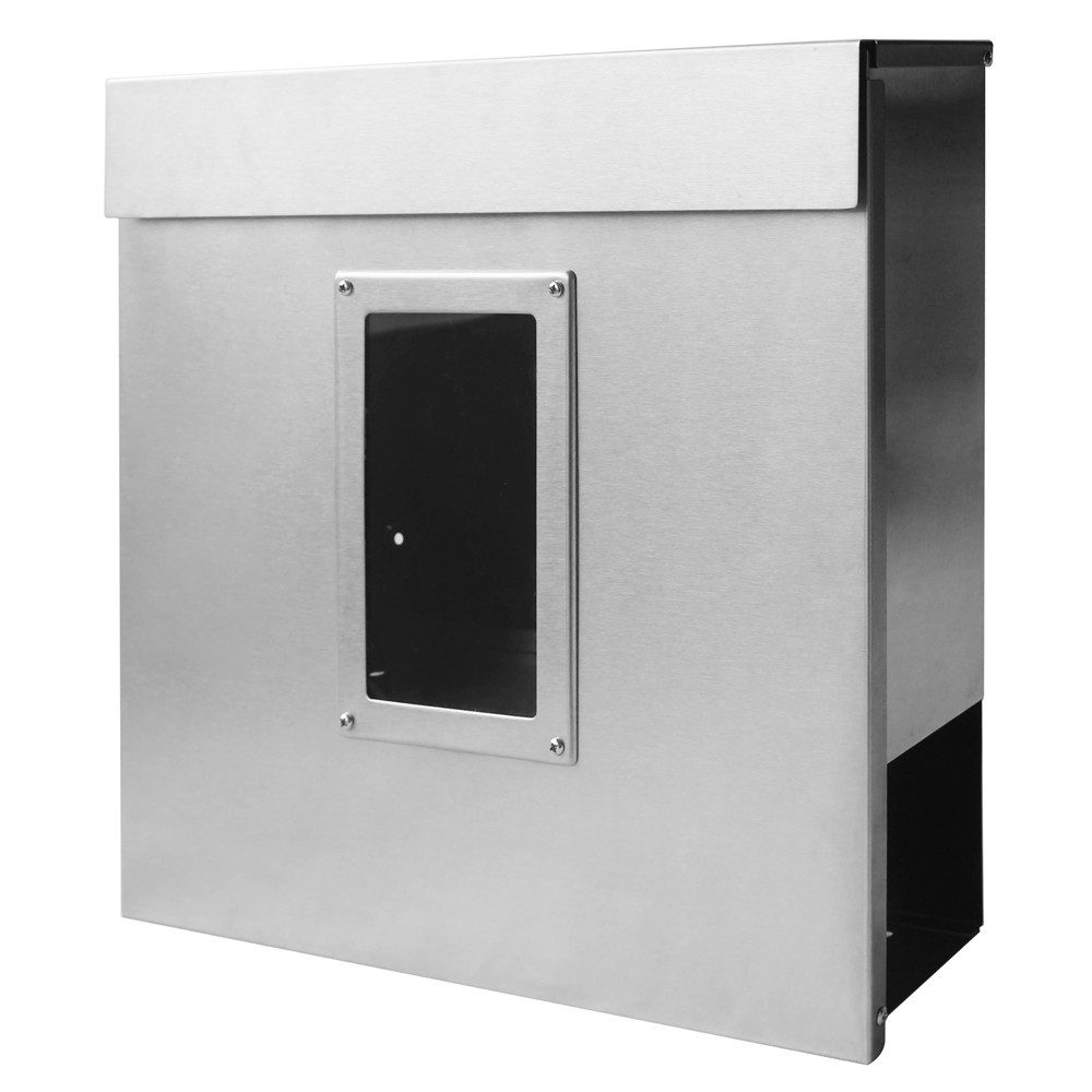 V2Aox Wandbriefkasten Briefkasten Wandmontage Postkasten Zeitungsrolle Zeitungsfach Stahl