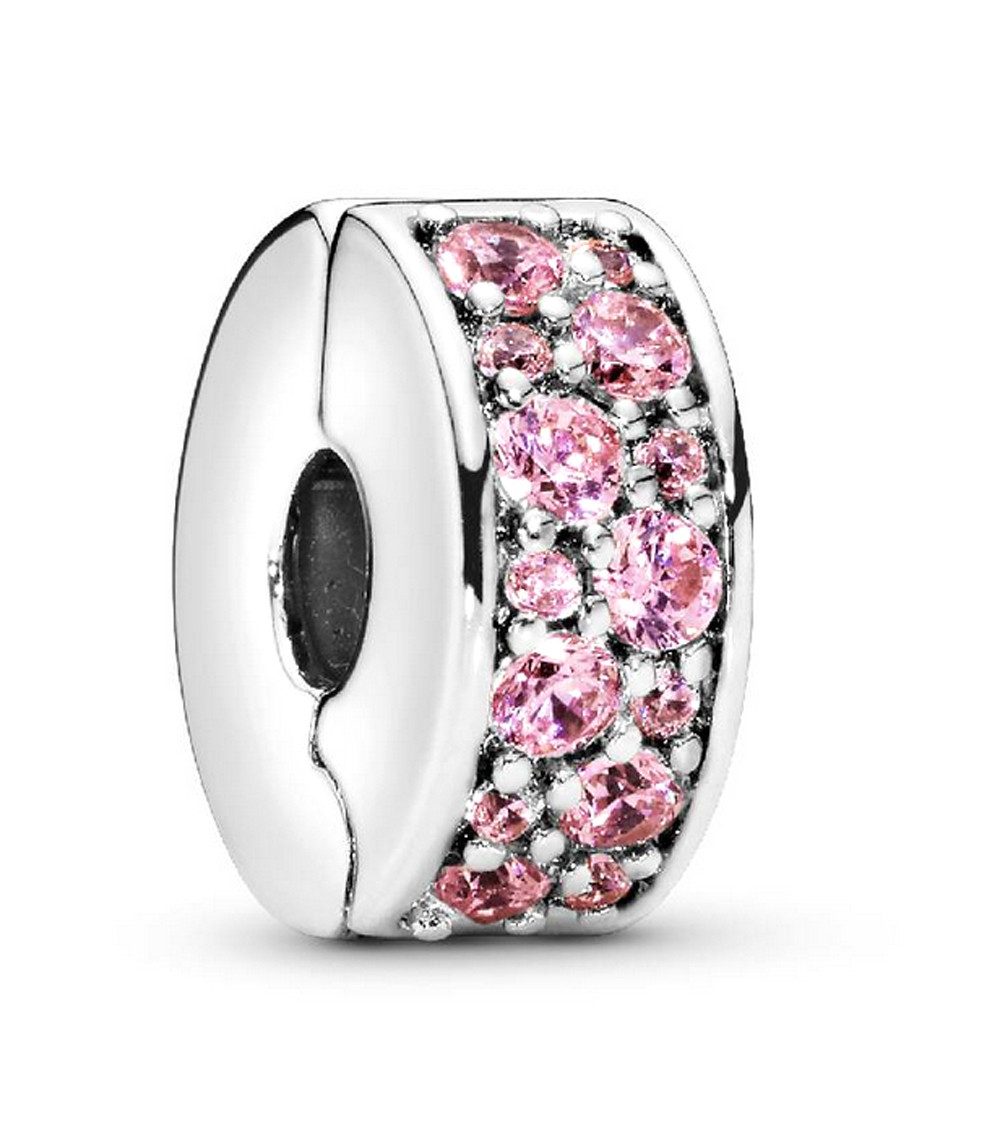 Pandora Charm-Einhänger Pandora silber Clip rosa Steine 791817PCZ