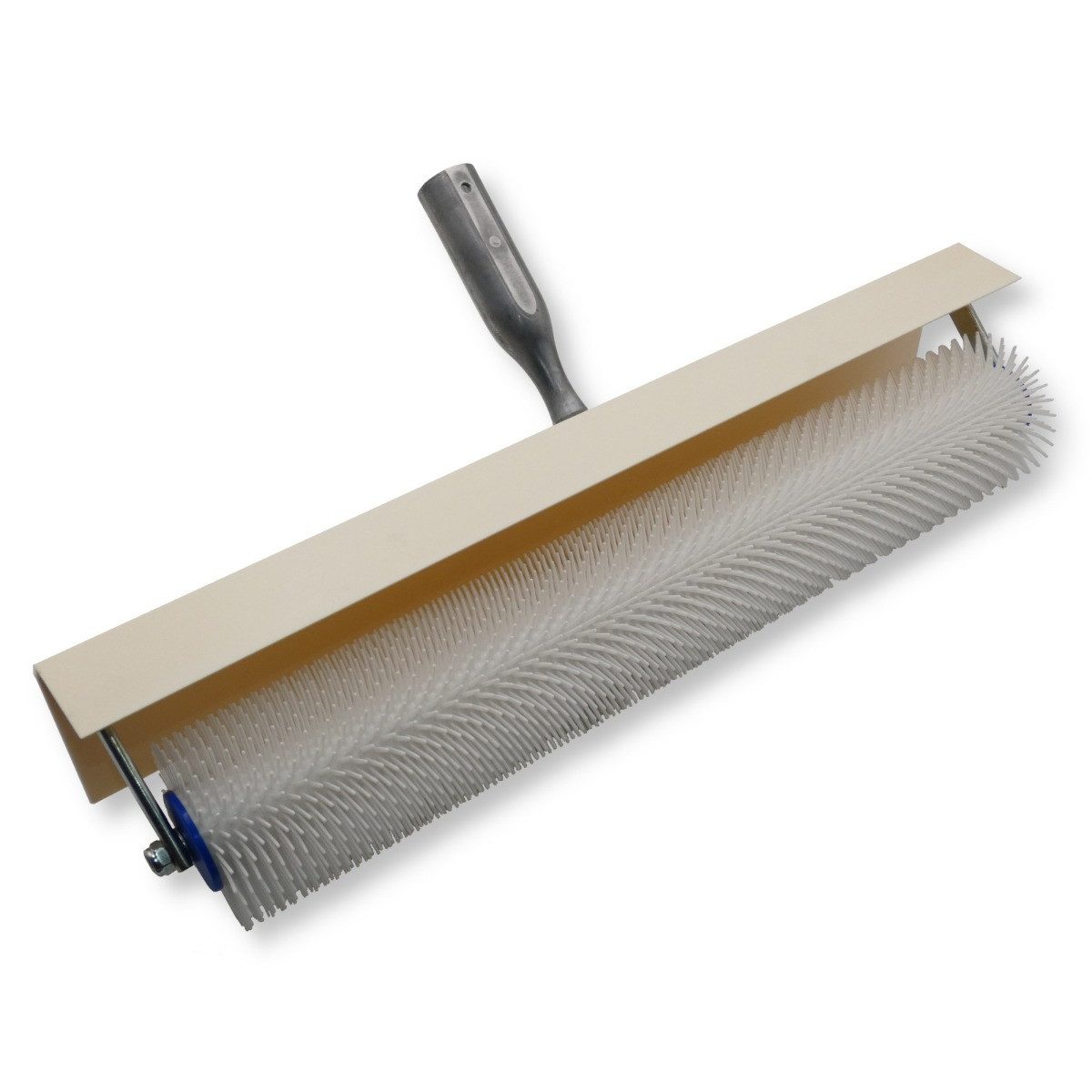 DEWEPRO Bodenlegerkelle Stachelwalze mit Spritzschutz 500mm breit, Stachellänge 21mm