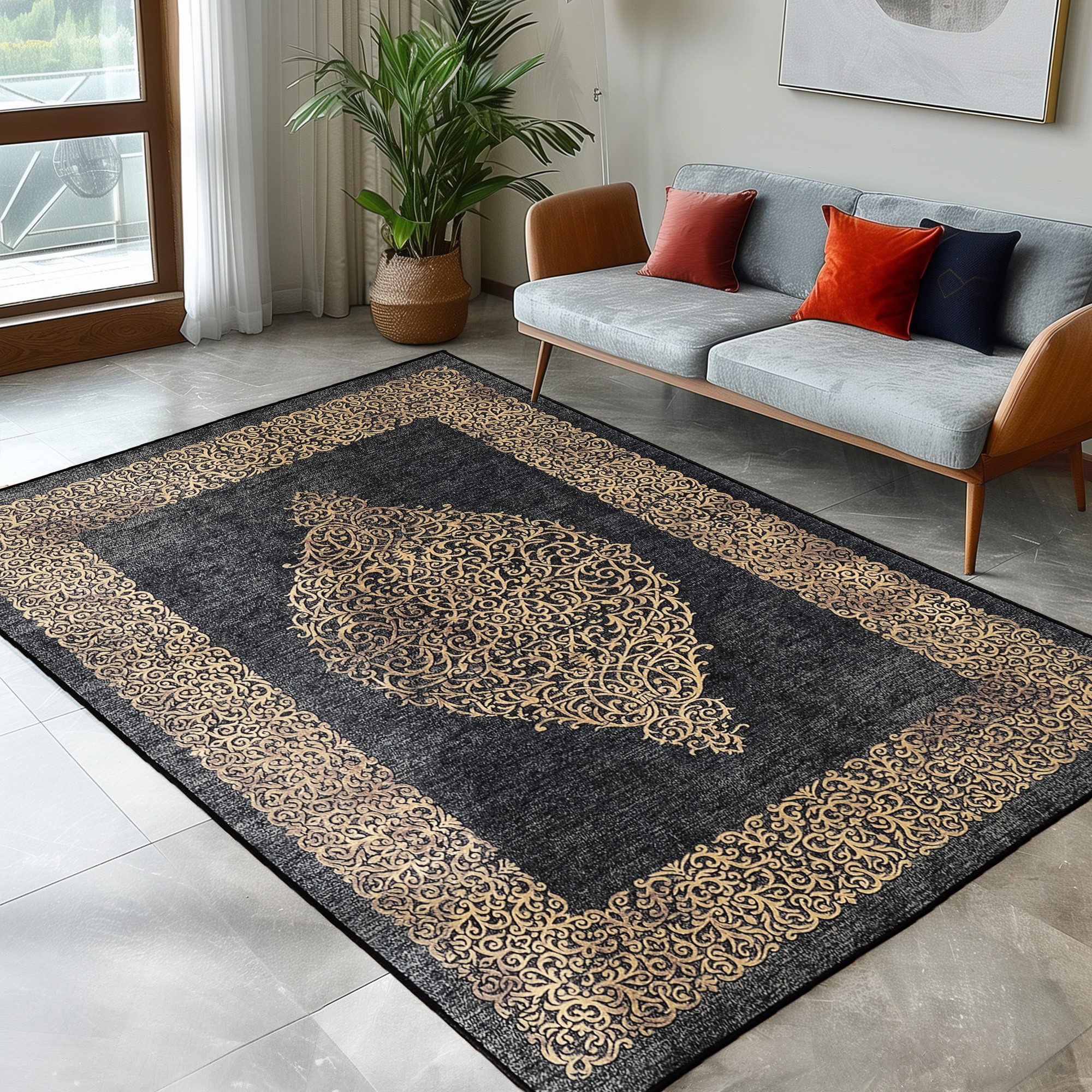 Carpettex Designteppich Barock Design, Läufer, Höhe: 7 mm, Waschbarer Teppi günstig online kaufen