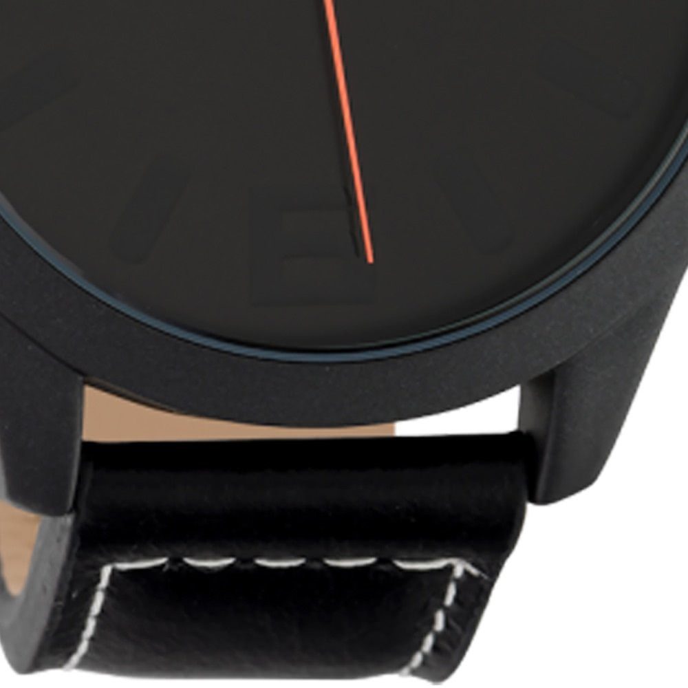Herren Oozoo groß Armbanduhr extra Quarzuhr Fashion-Style OOZOO Lederarmband, 46mm) Herrenuhr (ca. schwarz rund, Analog,