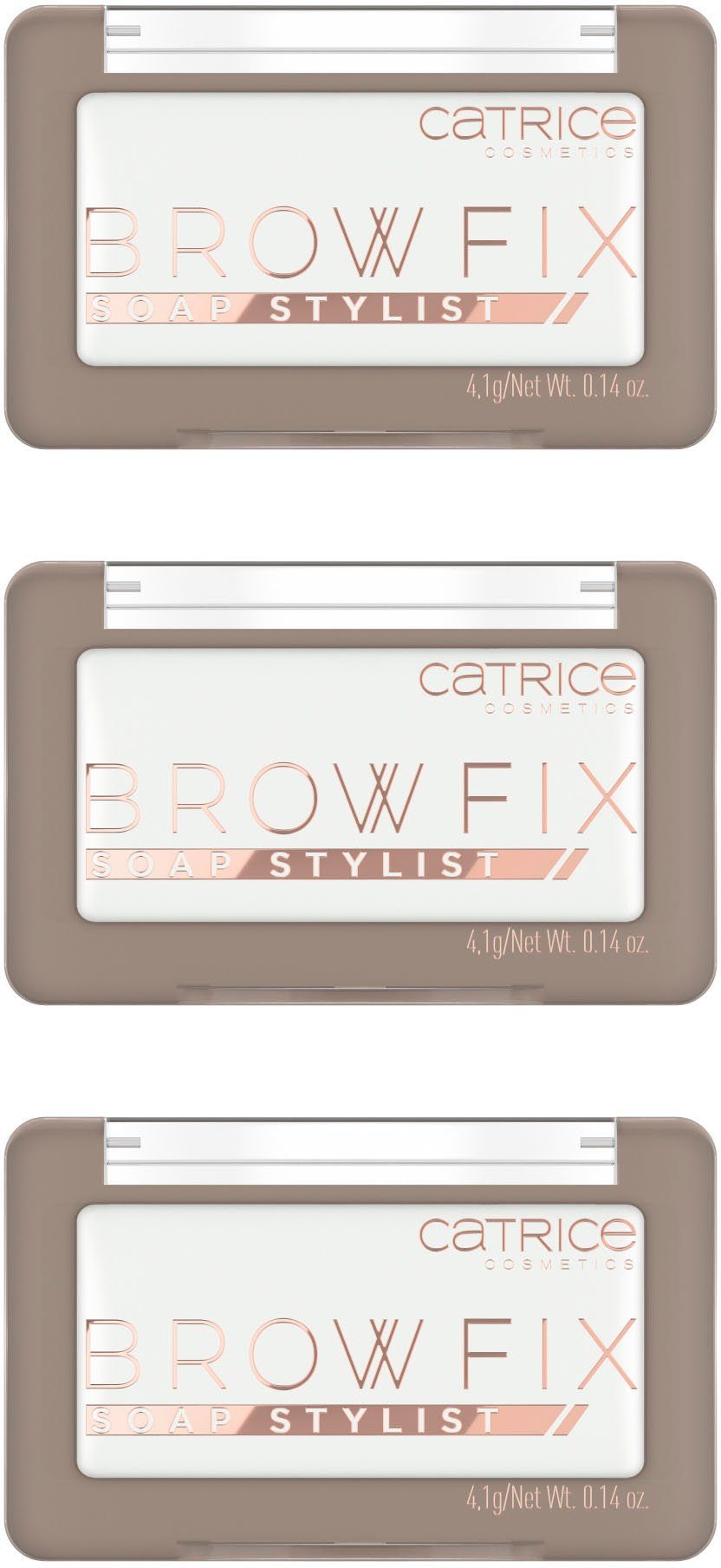 Augenbrauen-Gel Catrice Fix Soap Brow Stylist, 3-tlg.