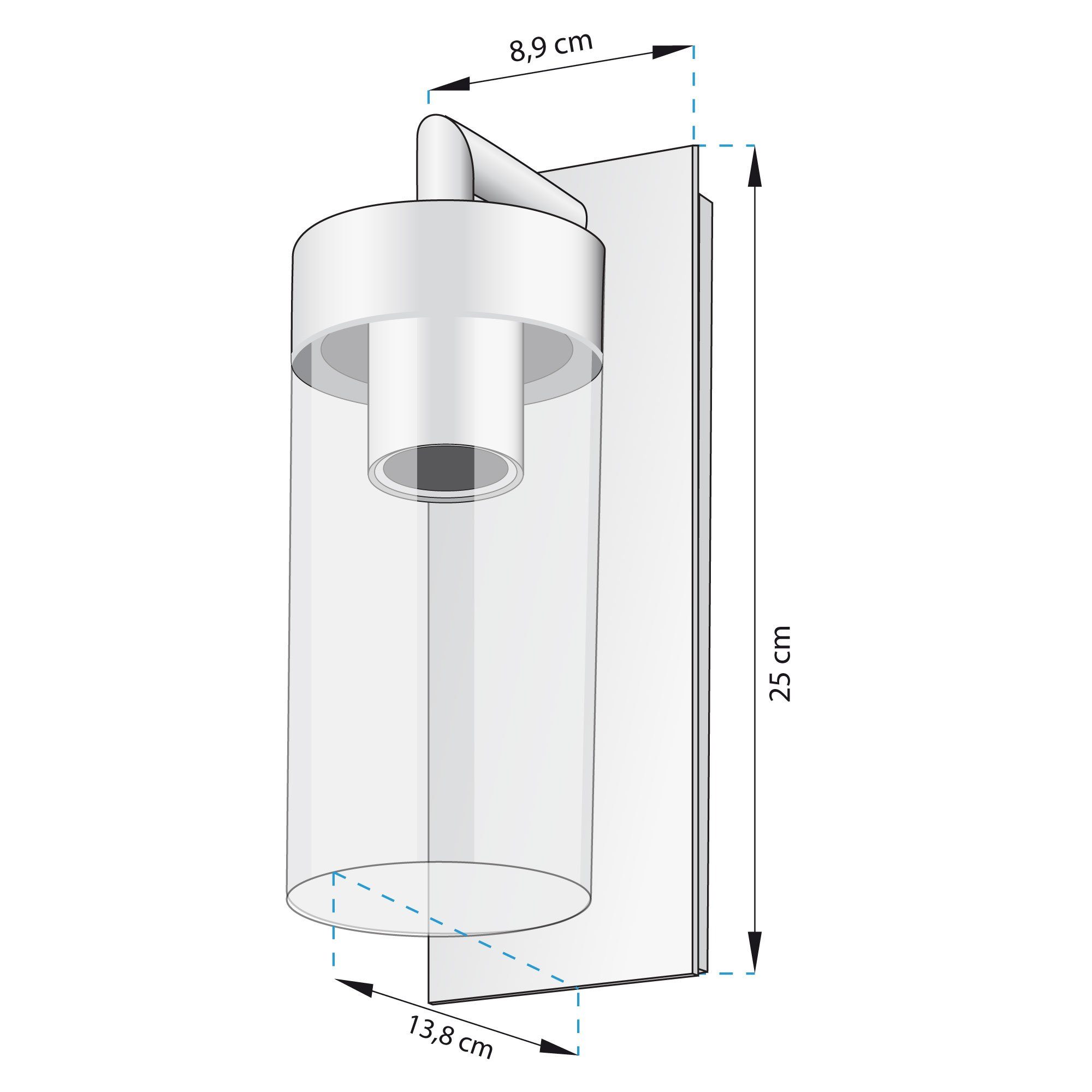 Wandleuchte Aluminium, Modern Weiß Außenwandleuchte, Lampe, STELLA, Leuchtmittel, ohne Maxkomfort E27, Wandlampe, IP44, Wandleuchte, Außenlampe,