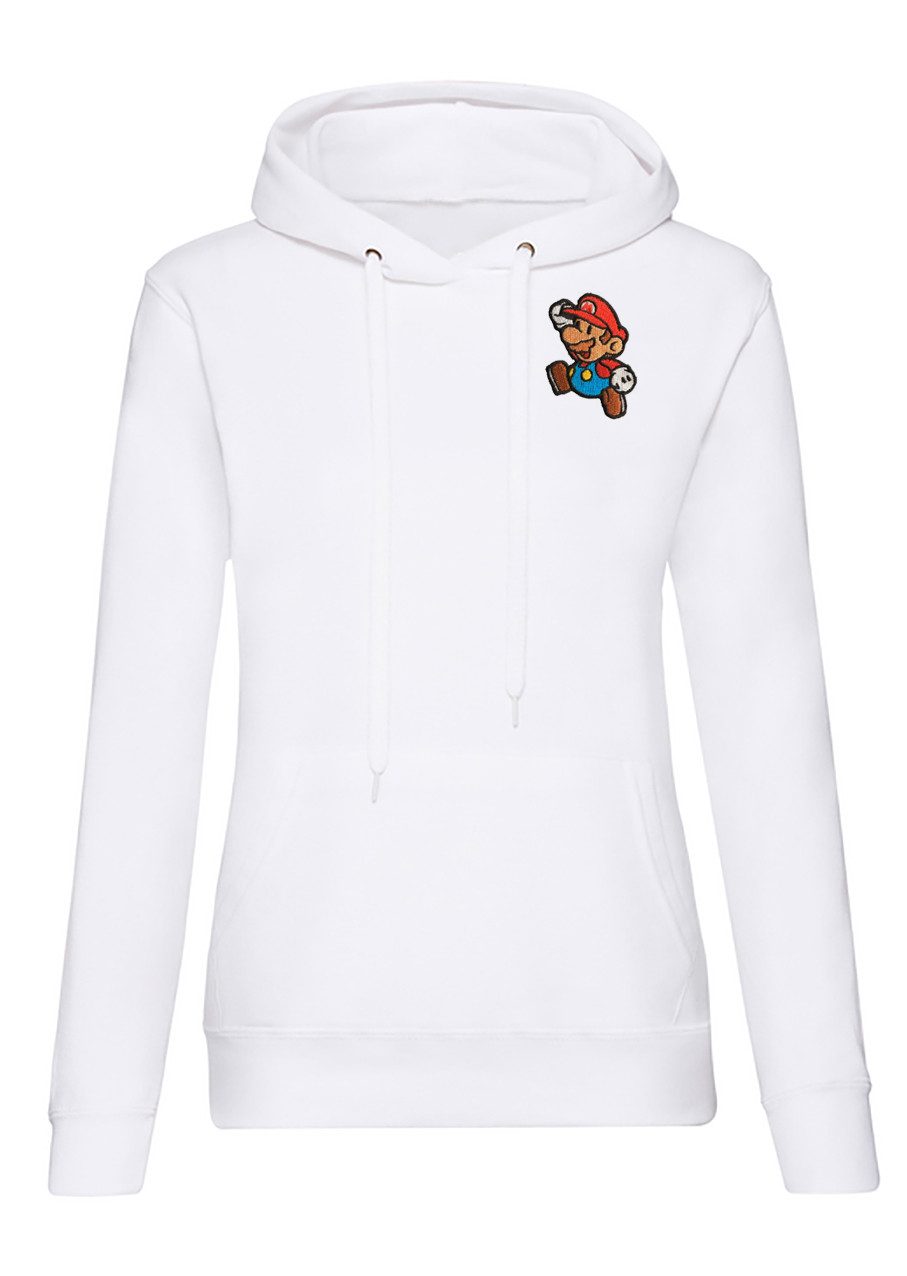 Blondie & Brownie Hoodie Damen Hoodie Stick-Patch Mario Luigi Super Wario Yoshi Peach Retro (Einzelartikel) Retro Gaming Mario Patch Damen Hoodie