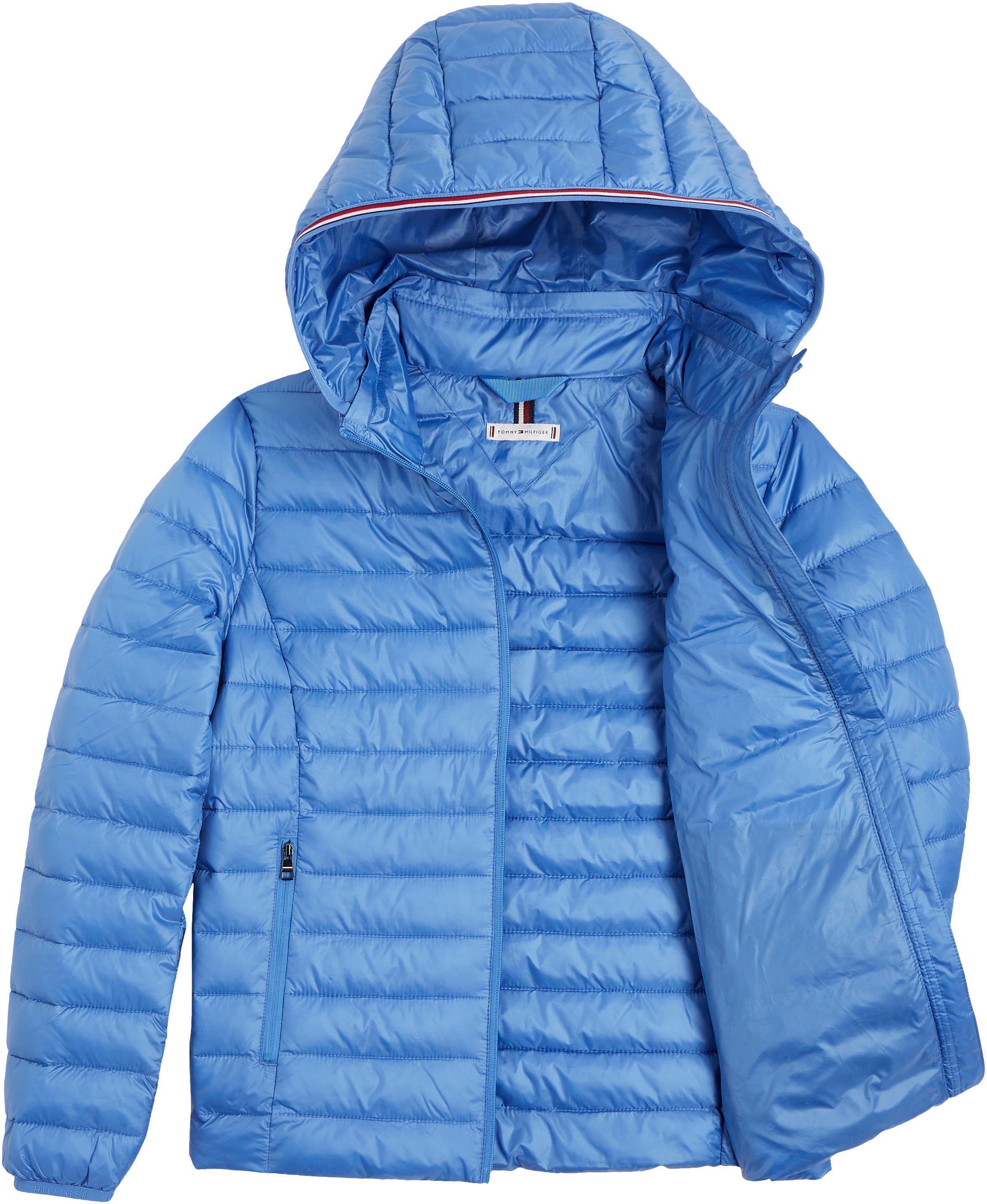 an PLUS der SIZE LW PADDED JACKET STRIPE Steppjacke Iconic_Blue Tommy Global Stripe CURVE,mit Hilfiger CRV Tommy GLB Hilfiger Kapuze Curve