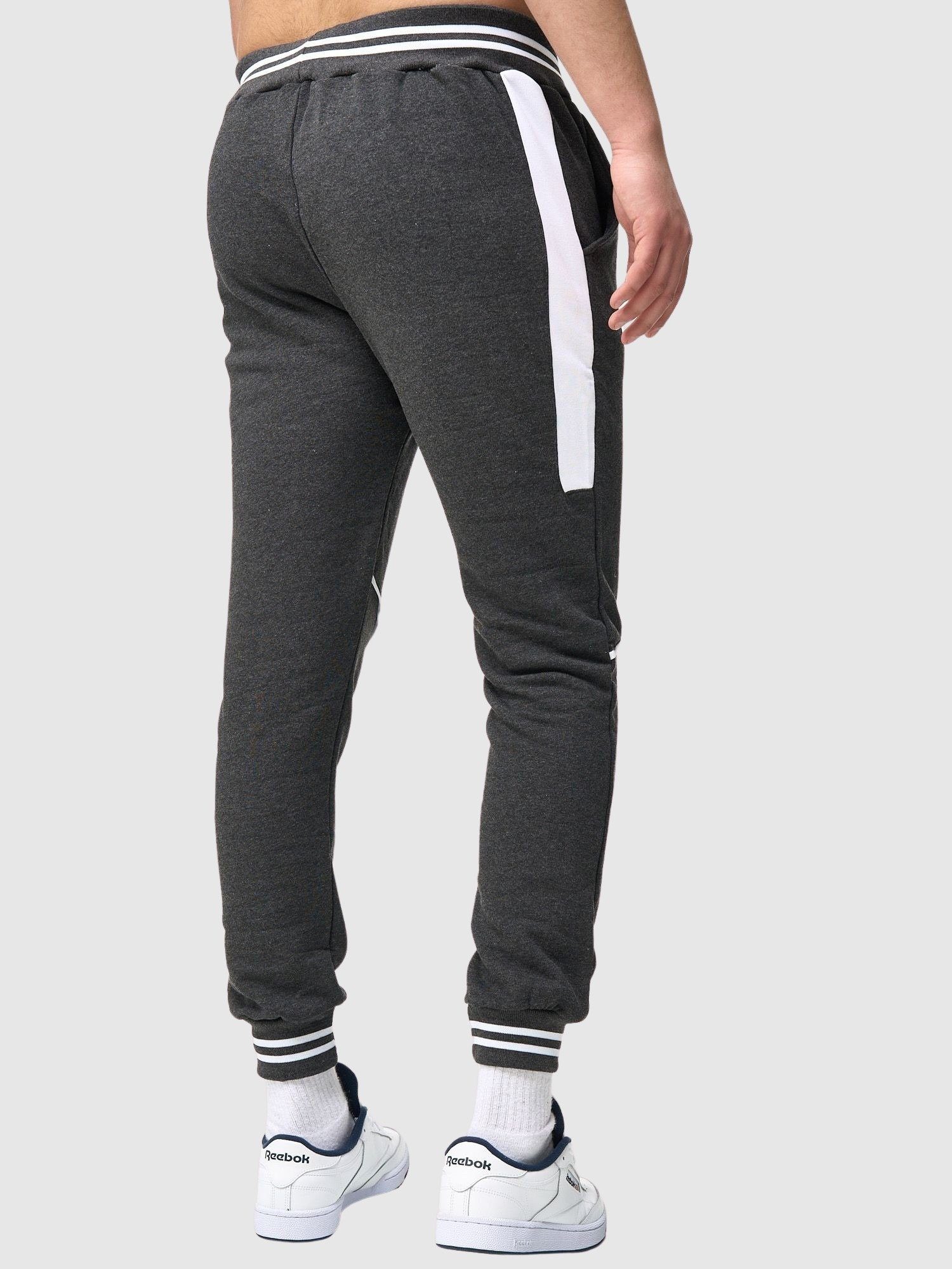 Jogginghose Herrenhose 1-tlg) Jogginghose Trainingshose Sweatpants, Herren Kayna (Sporthose John Freizeit Trainingshose Sportliche Casual Männer für Antrazit Fitness