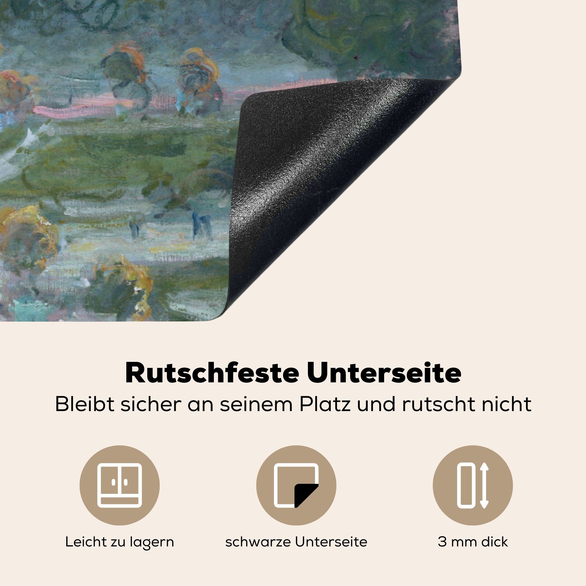 von Claude 81x52 Tuilerien Induktionskochfeld küche, - Monet, Schutz (1 tlg), MuchoWow Die die Gemälde Ceranfeldabdeckung für Herdblende-/Abdeckplatte cm, Vinyl,
