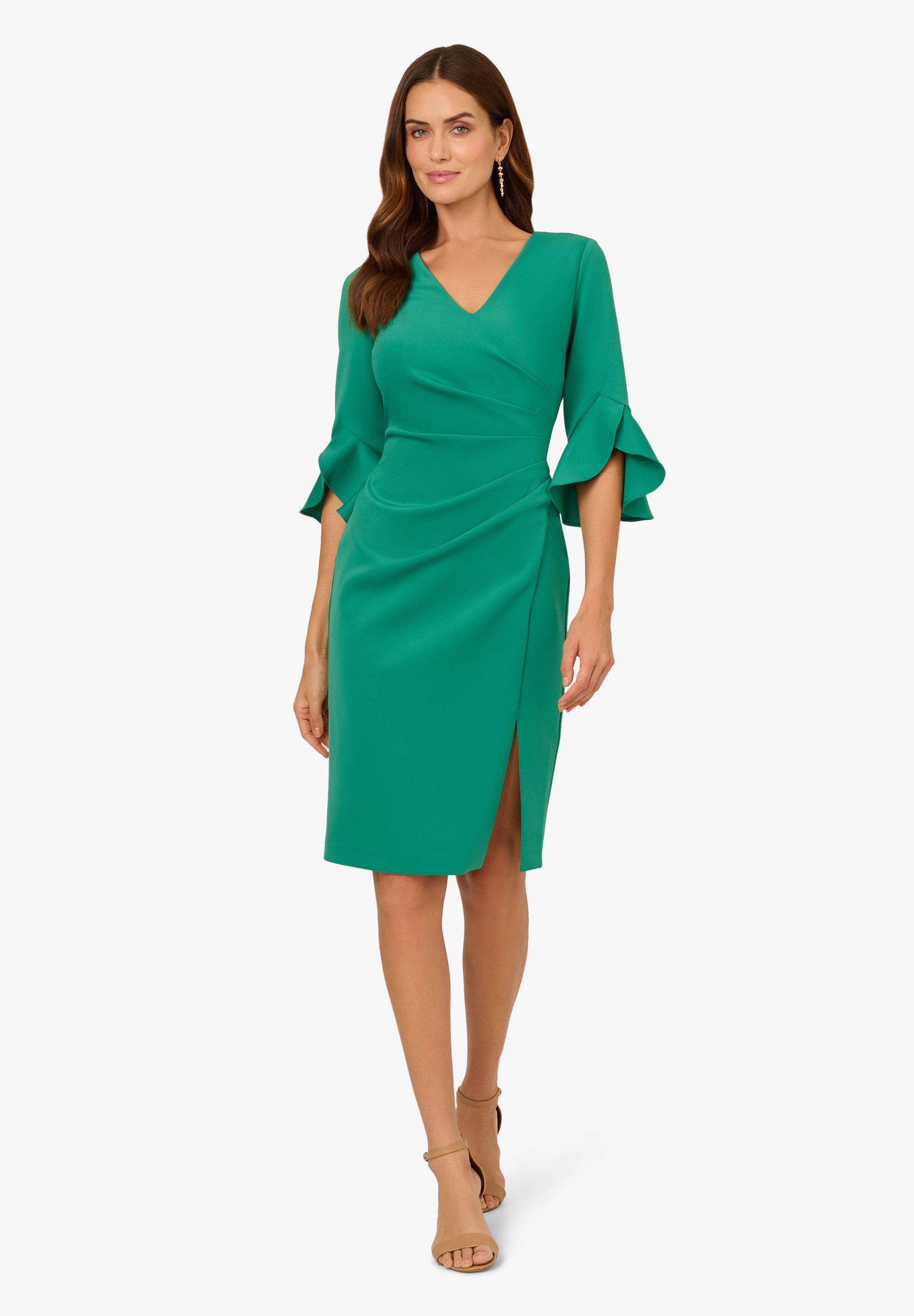 Cocktailkleid Scuba Faux Wrap Midi Dress
