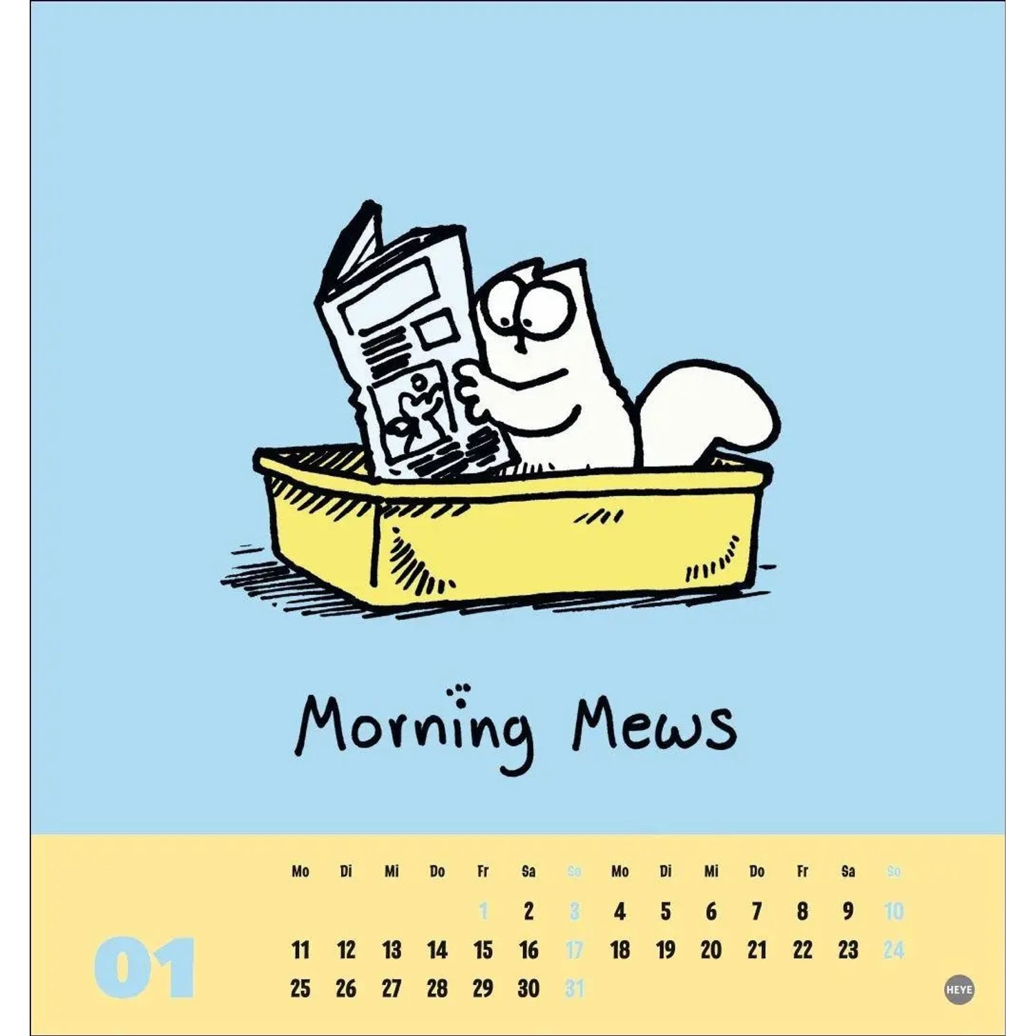 HEYE Monatskalender Simons Katze Postkartenkalender 2027