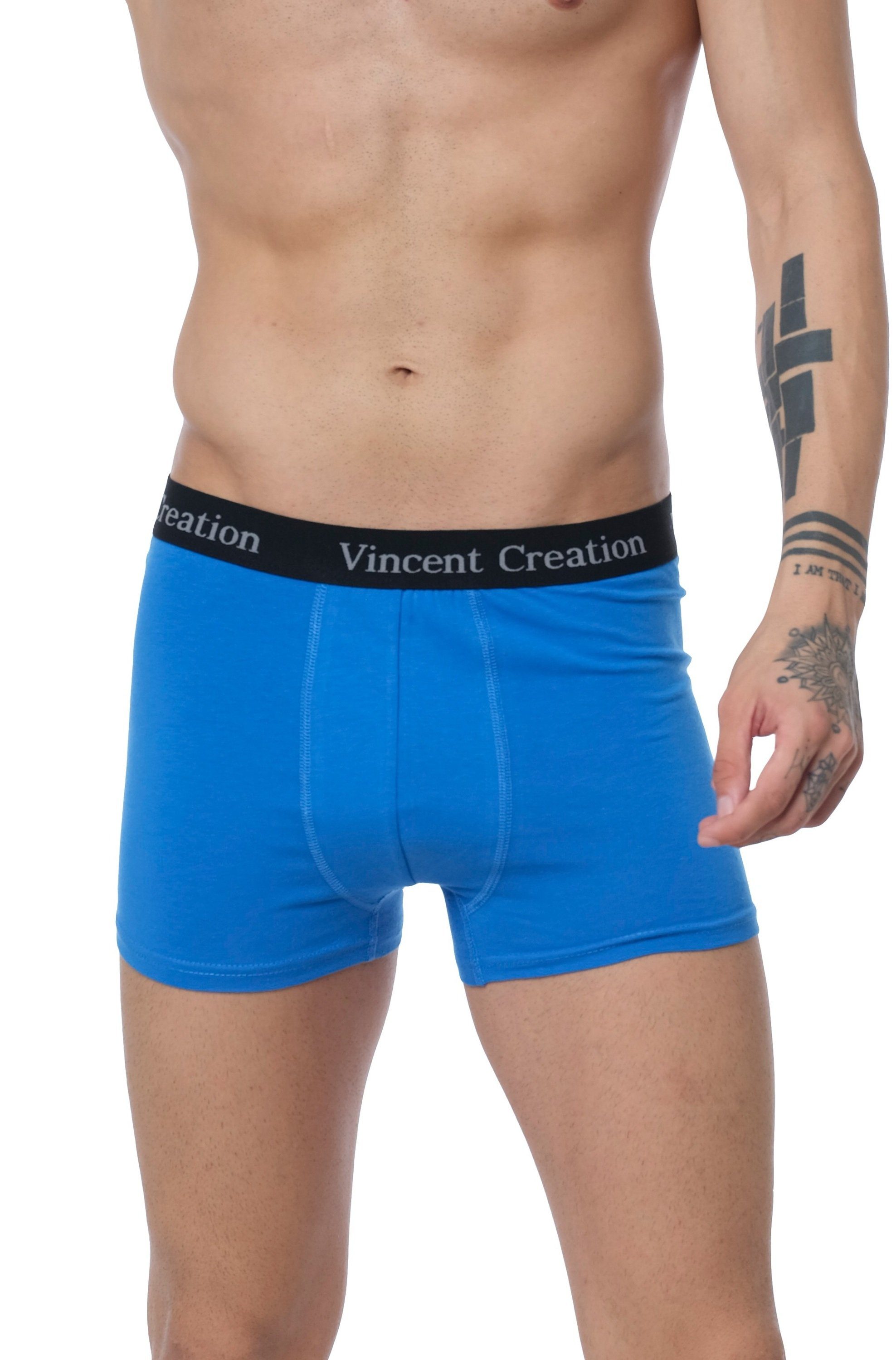 Vincent Creation® stretchiger (12-St) Boxershorts angenehm marineblau Baumwollmix