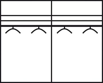 rauch Schwebetürenschrank Tegio mit Holzdekoraufleistung