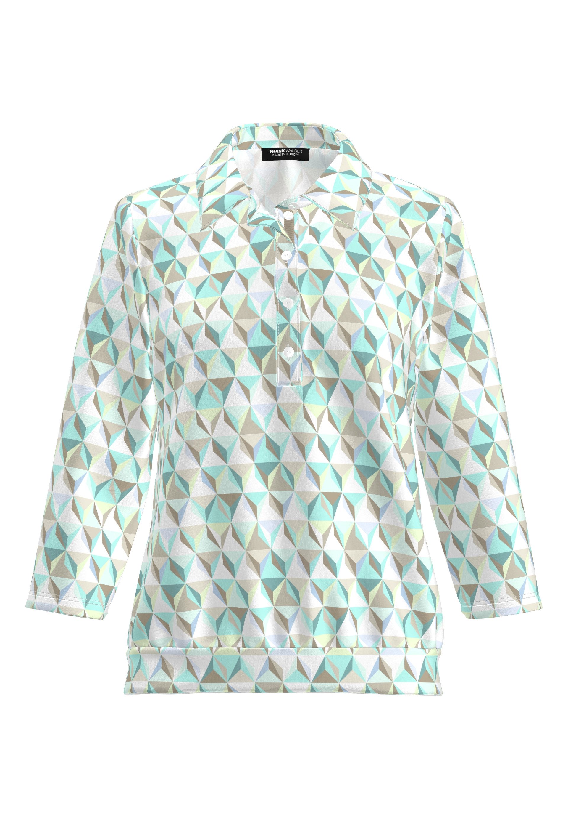 FRANK WALDER Langarm-Poloshirt aus Ecovero Viskose günstig online kaufen