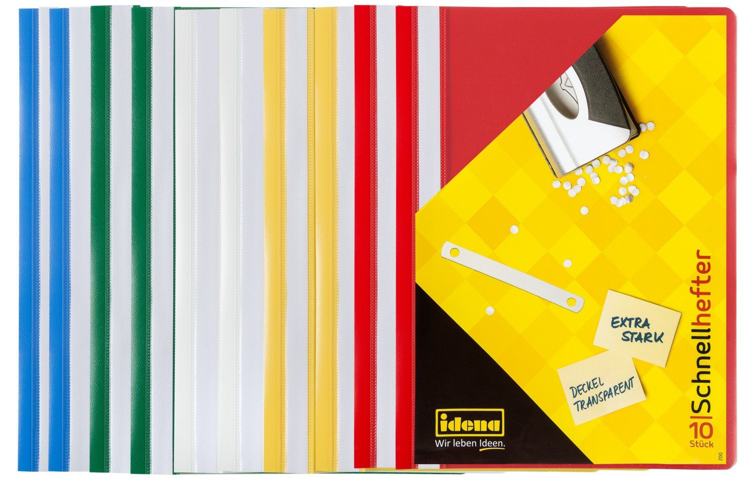 Idena Hefter Idena 307007 - Schnellhefter für DIN A4, aus Kunststoff, 10 Stück, 5