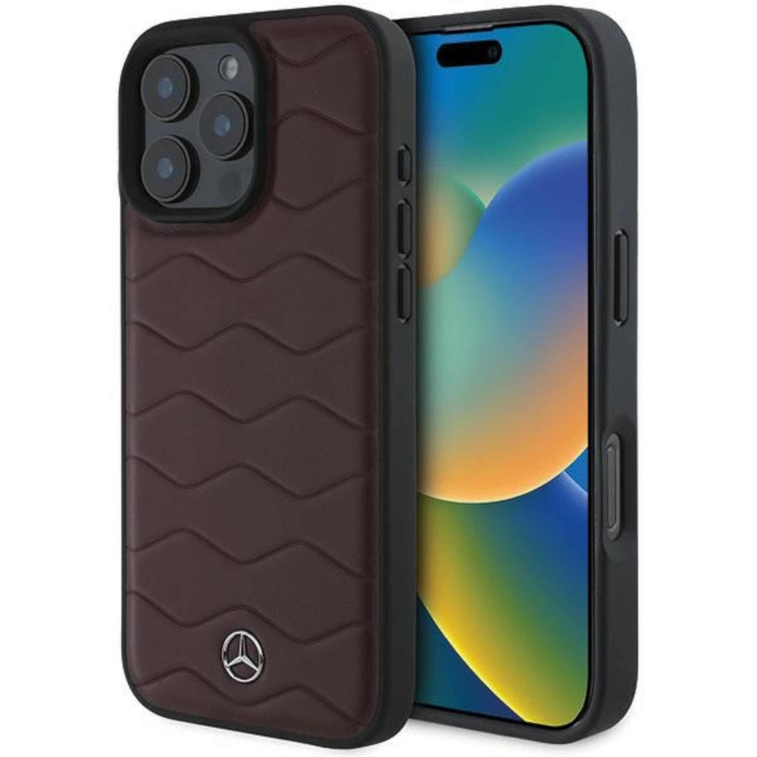 Mercedes Smartphone-Hülle Mercedes Apple iPhone 16 Pro Max Hardcase Schutzhülle Waves Leather