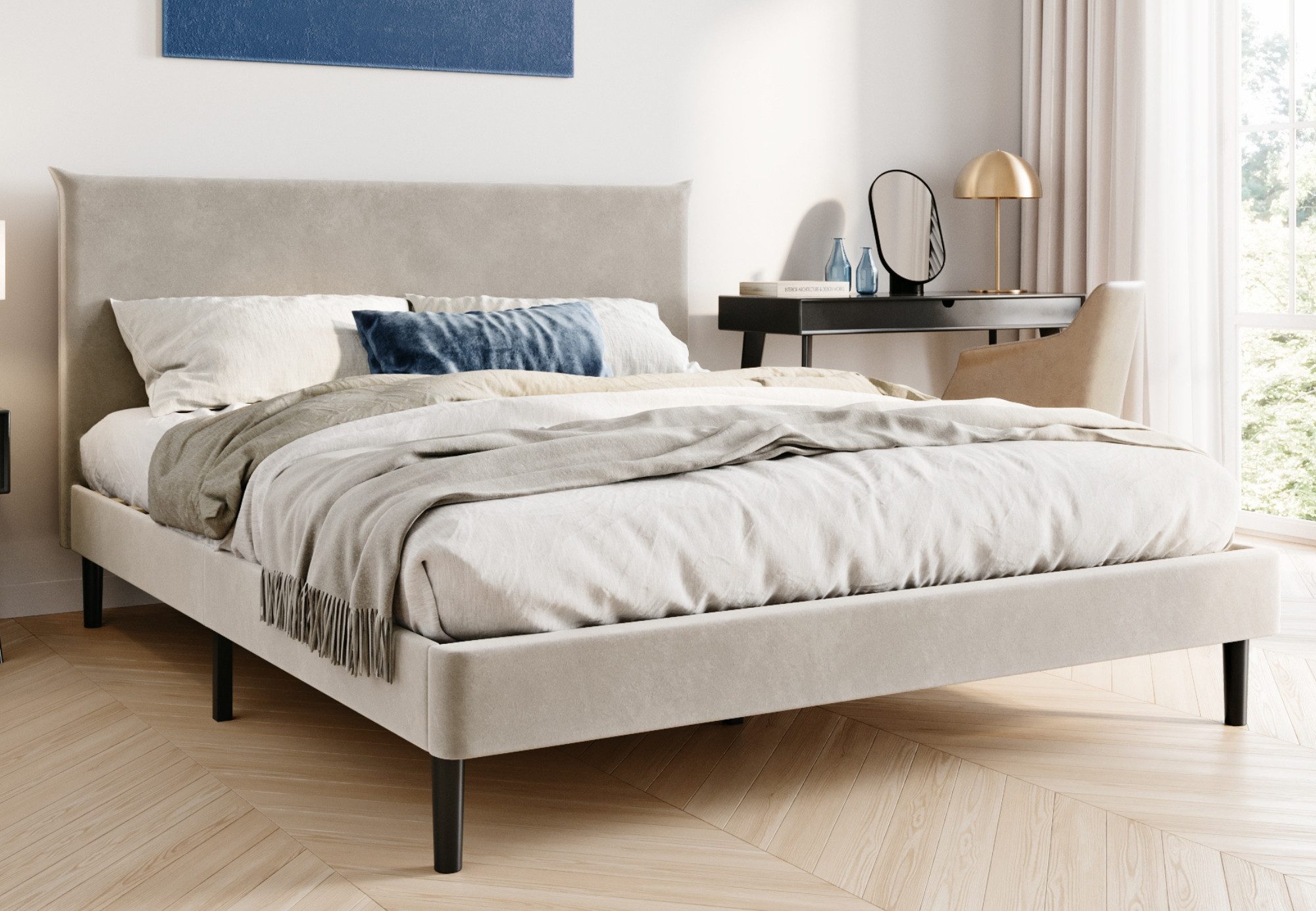 Home Collective Polsterbett 140x200 und 160x200 cm mit Lattenrost und weich günstig online kaufen