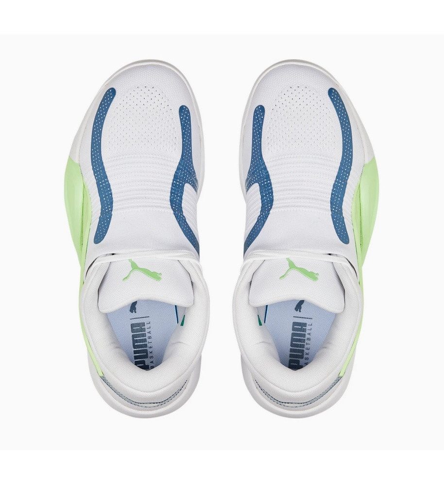 PUMA Hallen-Indoorschuhe Rise Nitro weiss/blau Herren Badmintonschuh