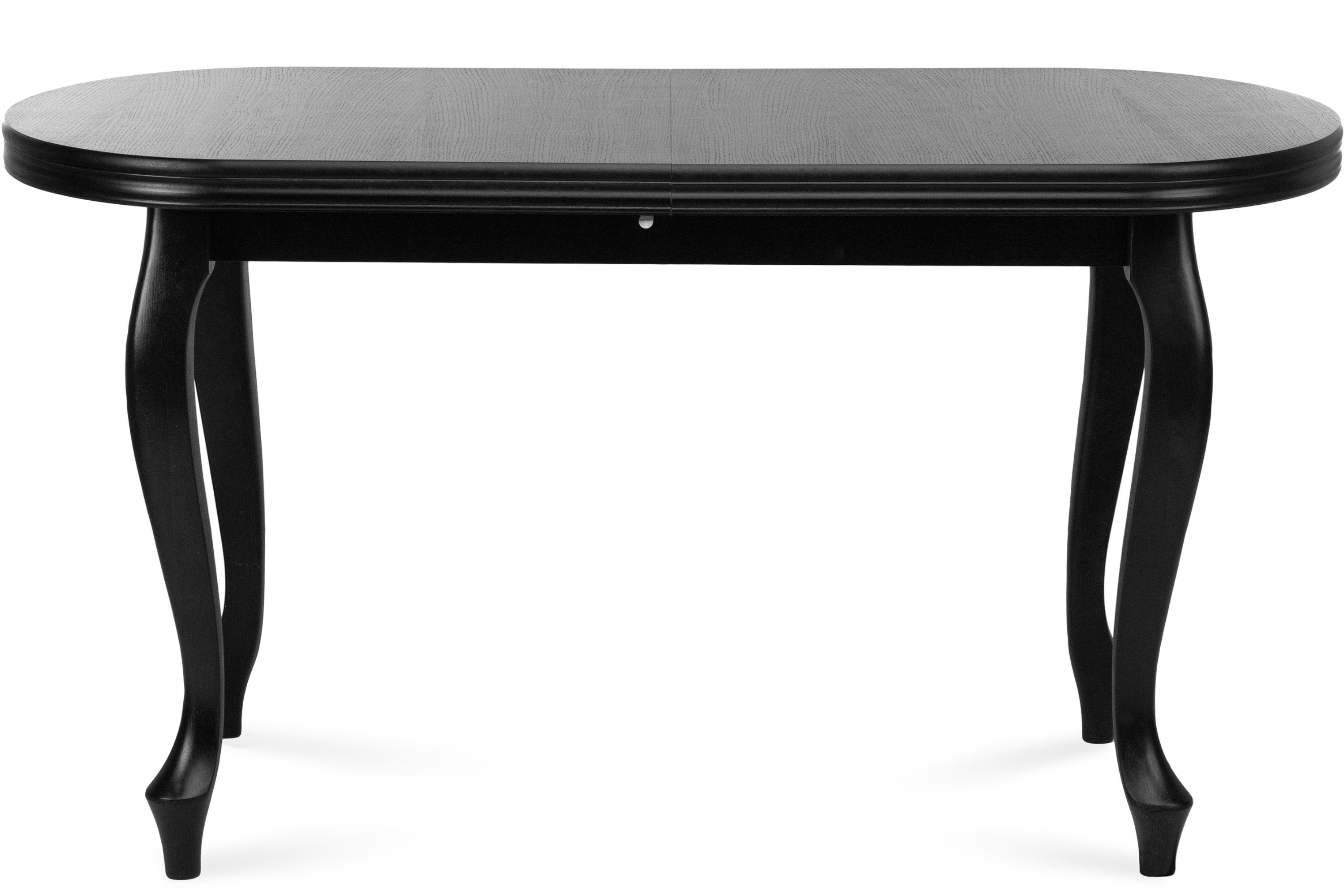 Konsimo Esstisch ALTIS schwarz 200x100cm, schwarz Esszimmertisch 300cm, oval bis Küchentisch schwarz ausziehbar | 