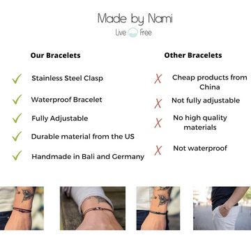 Made by Nami Wickelarmband Minimalistisches Armband mit Karabinerhaken Herren Armband Damen, Maritimes Armband Wasserfest & Verstellbar