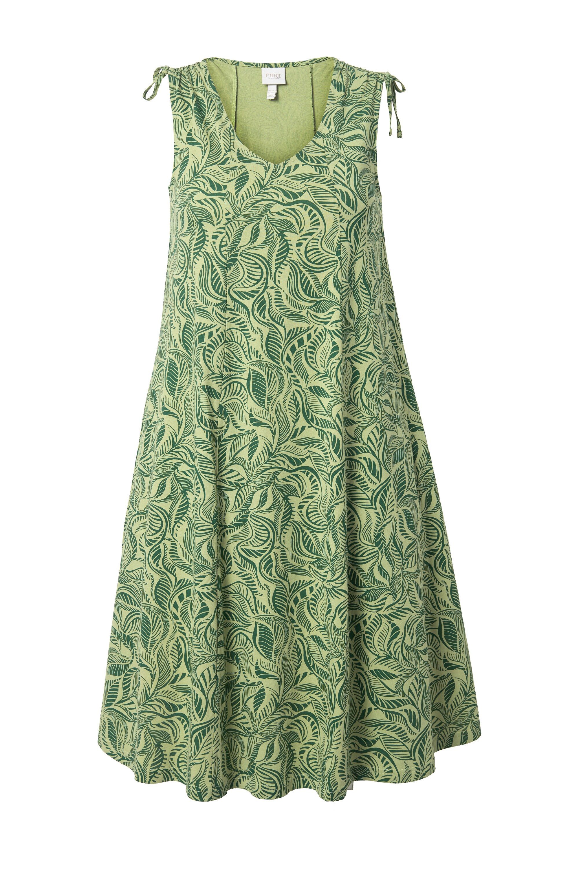 Ulla Popken Jerseykleid Midikleid V-Ausschnitt ärmellos günstig online kaufen