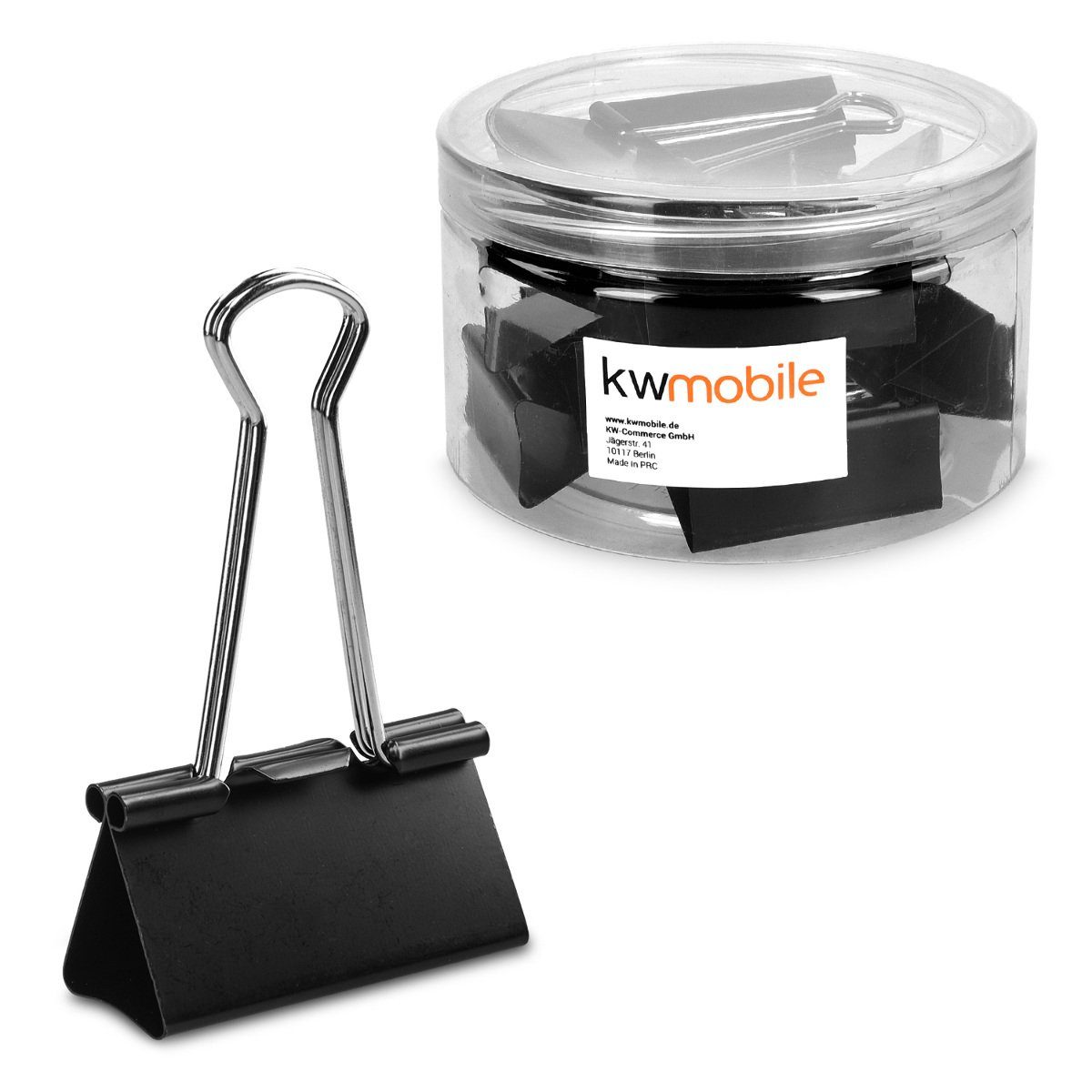 kwmobile Büroklammer 12x Foldback Скобки Set - 51mm - Vielzweckklammer Büro Clips