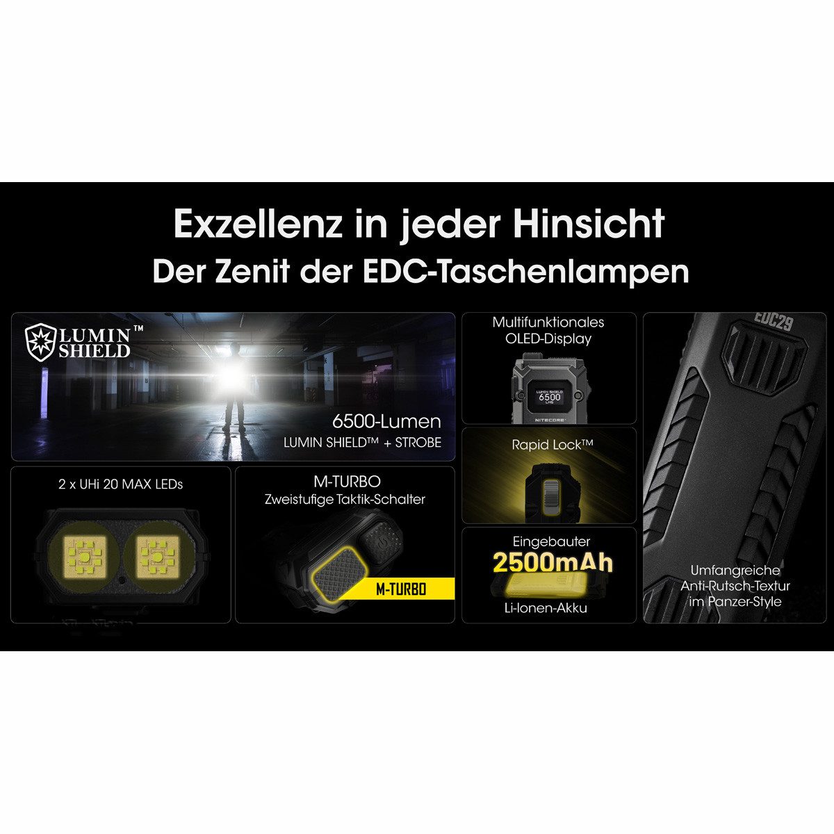 Nitecore LED Taschenlampe EDC29 LUMINBLADE 6500 Lumen - LED Taschenlampe