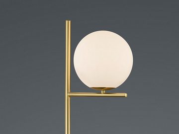 meineWunschleuchte LED Stehlampe, Dimmfunktion, LED wechselbar, Warmweiß, moderne dimmbar-e mit Glas-Kugel Lampenschirm gold-en, H: 150cm