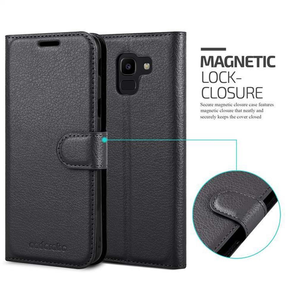 Cadorabo Handyhülle für Samsung Galaxy J6 2018 Hülle Samsung Galaxy J6 2018, Hülle Schutzhülle mit Standfunktion, Kartenfach und Magnetverschluss