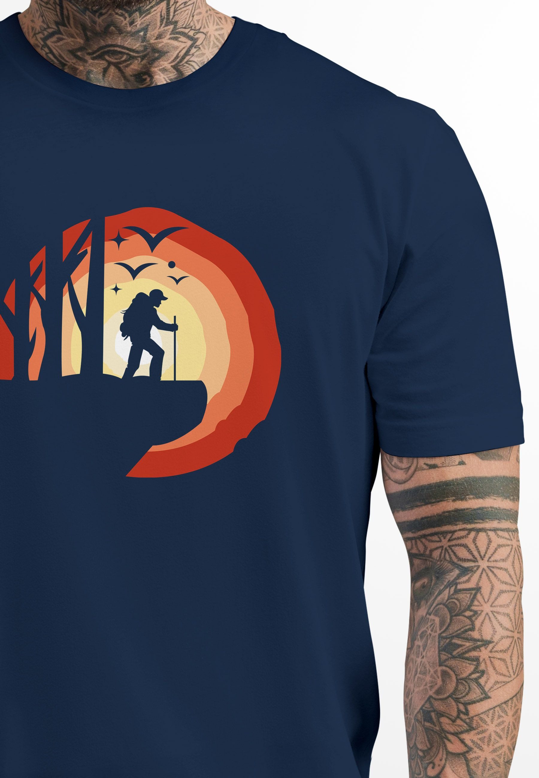 Neverless Print-Shirt Herren T-Shirt Wander-Motiv Trekking günstig online kaufen