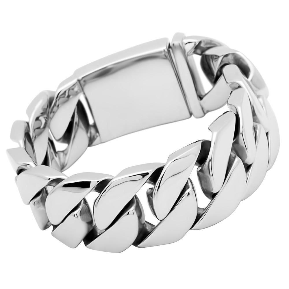 Unique Edelstahlarmband Massives Panzerarmband für Herren silber aus Edelstahl B5167