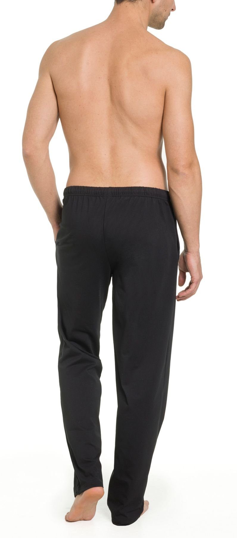 Jerseyhose Herren Bodywear 1919 formbeständig, Optimale strapazierfähig 77111873-schwarz HAASIS Passform, Pyjamahose (1-tlg) pflegeleicht,