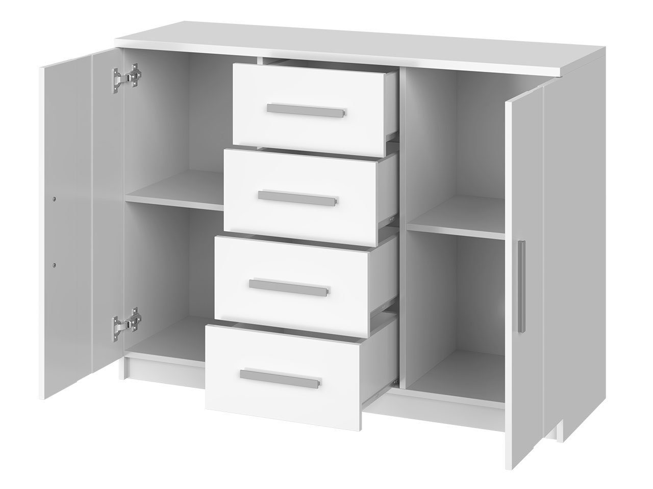 MIRJAN24 Kommode K2D4SZ Bono 01 (2-Drehtüren und 4-Schubladen), 120x40x90 cm