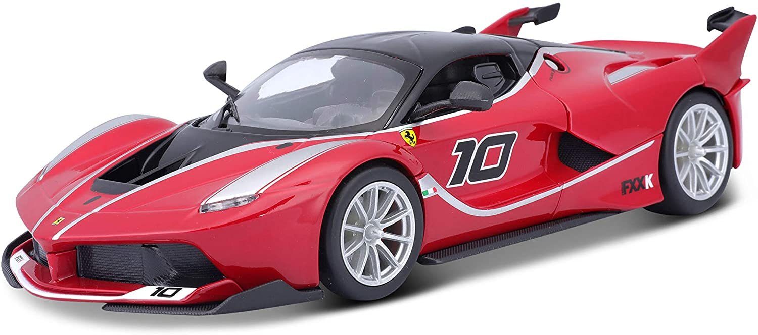 Bburago Modellauto Ferrari FXX-K #10 (rot), Maßstab 1:24, detailliertes Modell