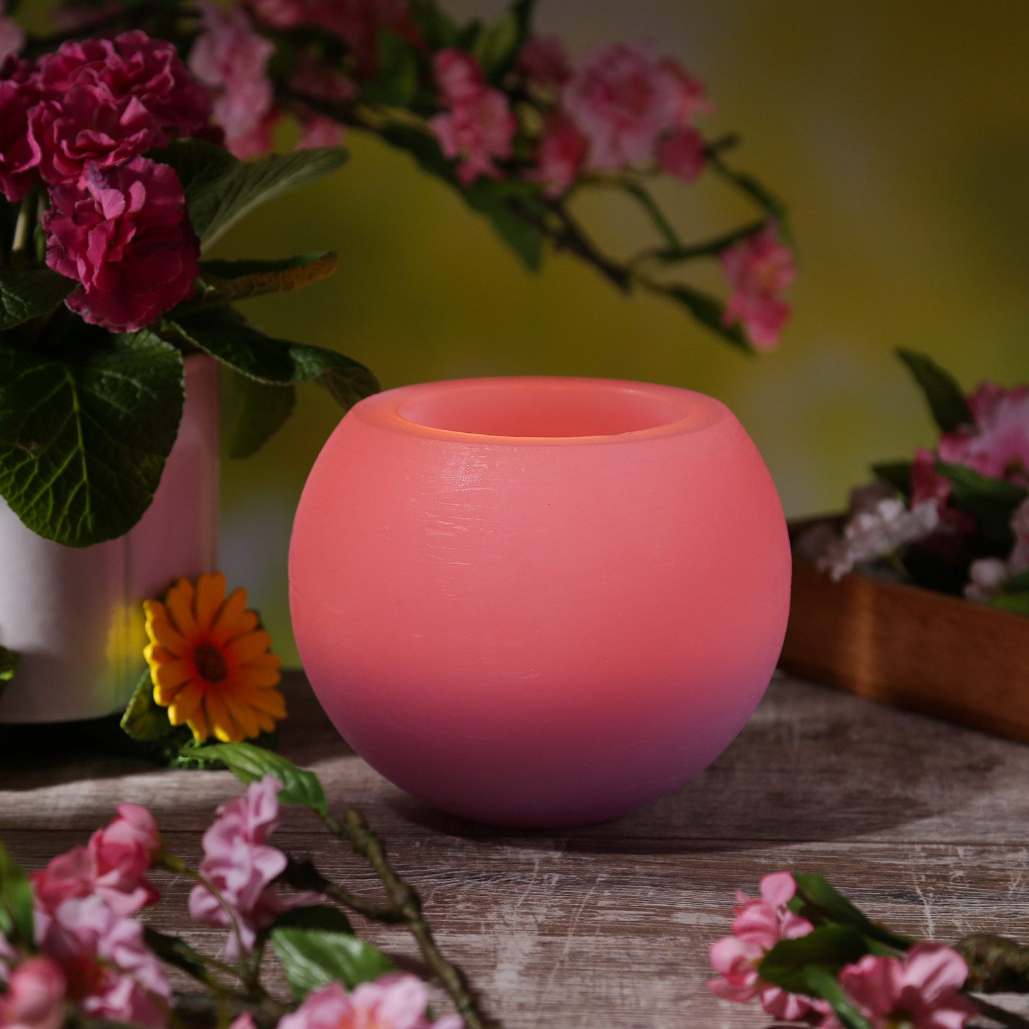 MARELIDA LED-Kerze Duftkerze Citronella für Garten Balkon Outdoorkerze D: 15cm lila